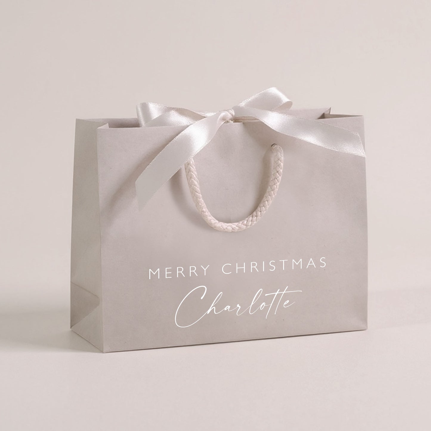 Personalised Christmas Gift Bags | Christmas Gift Favours | Personalised Name Ribbon Gift Bag | Christmas Wrapping