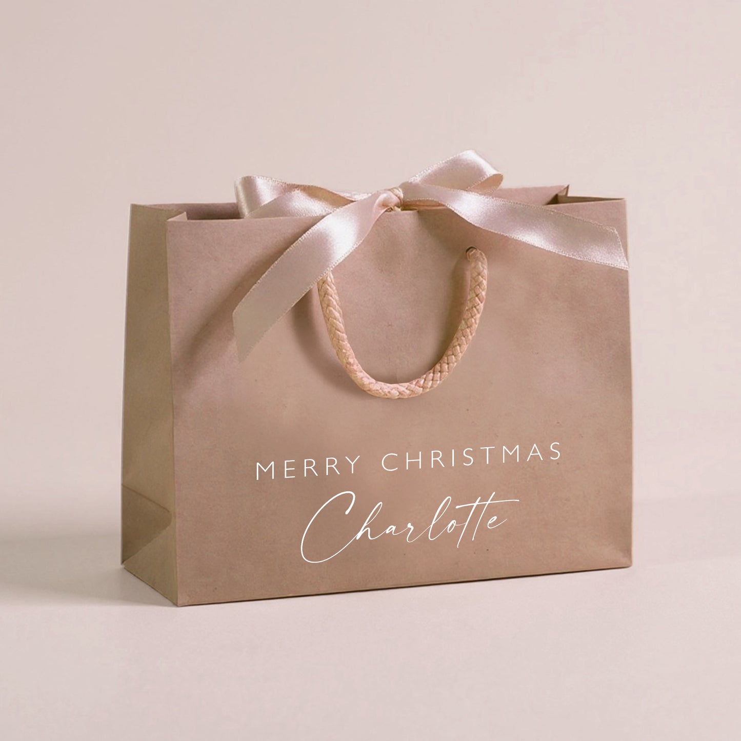 Personalised Christmas Gift Bags | Christmas Gift Favours | Personalised Name Ribbon Gift Bag | Christmas Wrapping