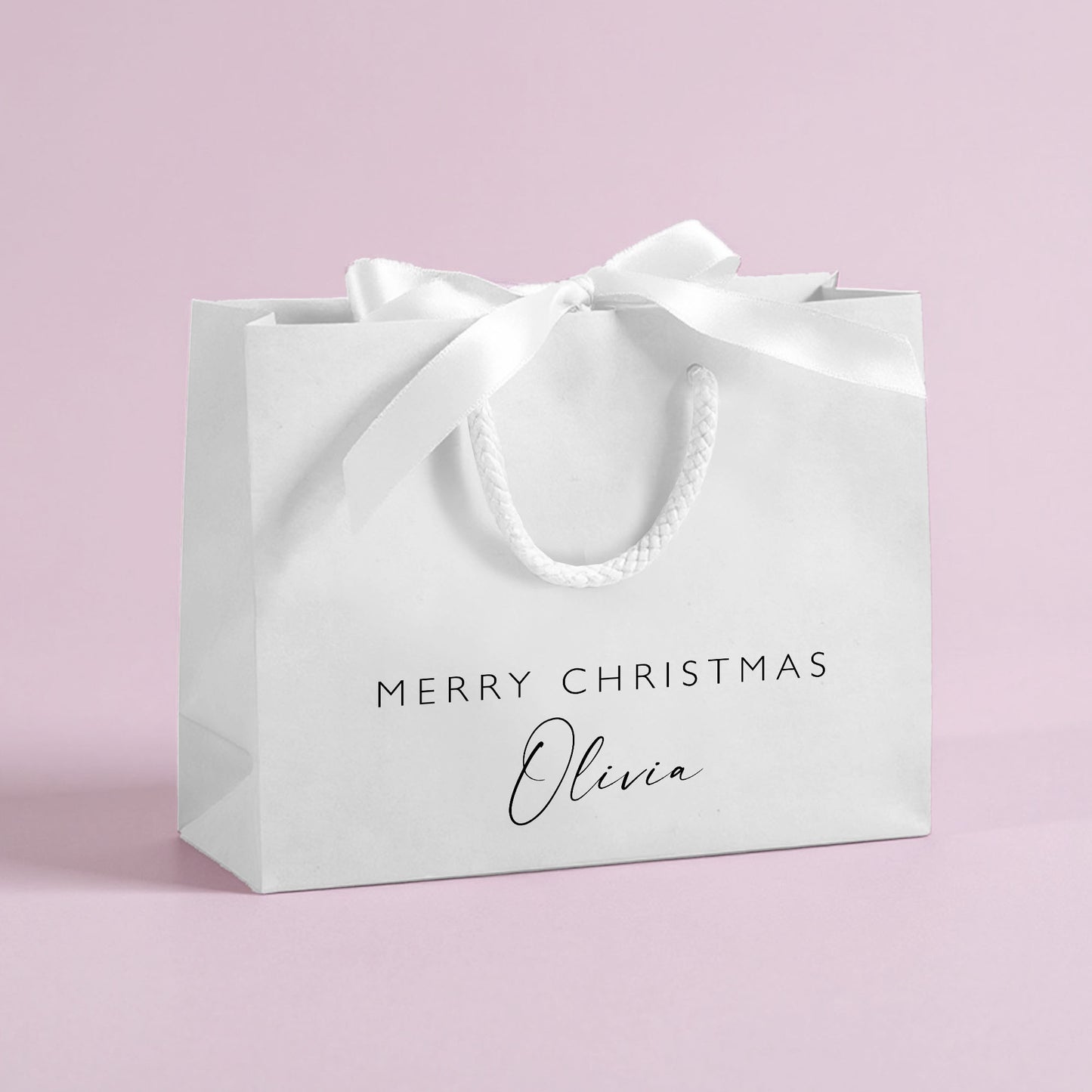 Personalised Christmas Gift Bags | Christmas Gift Favours | Personalised Name Ribbon Gift Bag | Christmas Wrapping