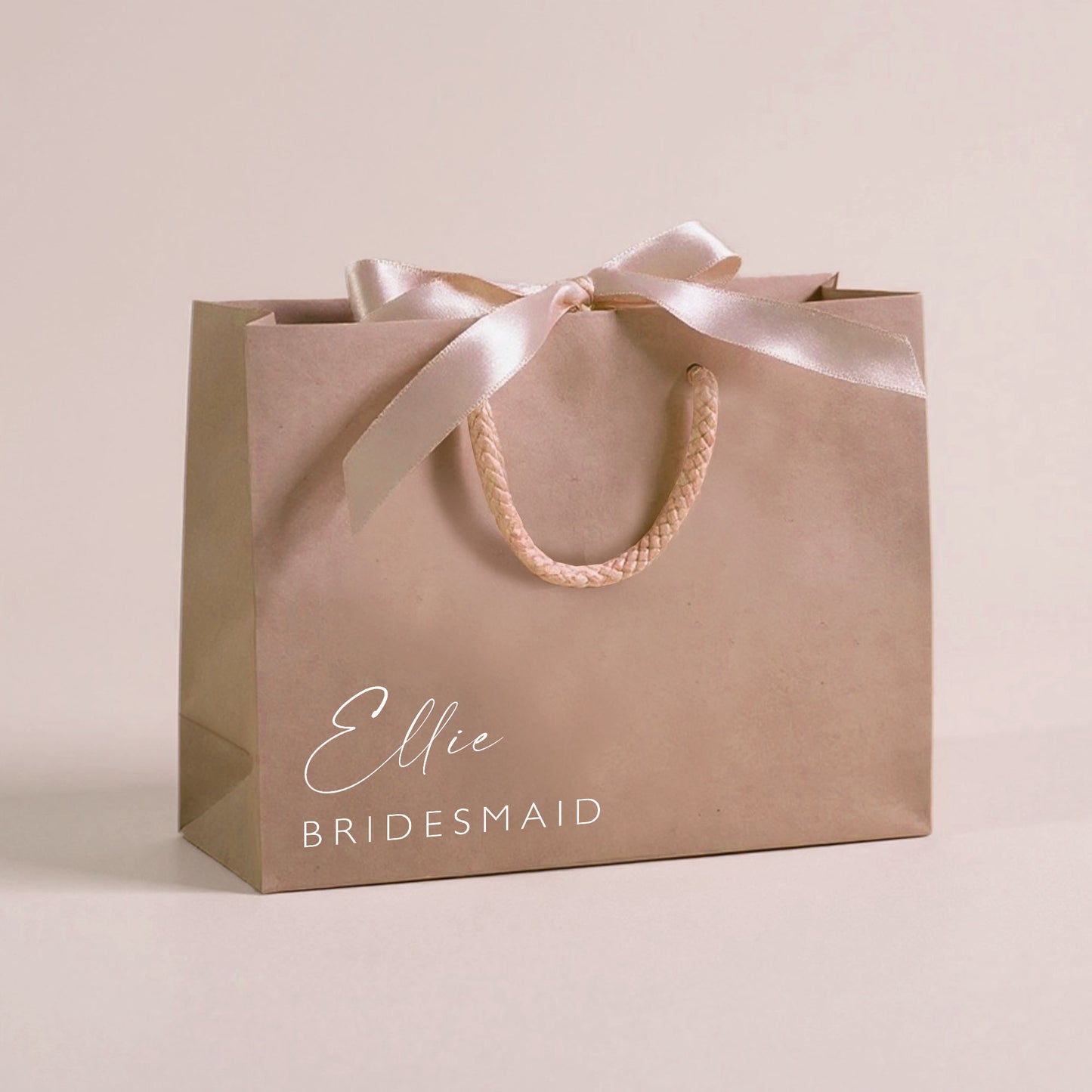 Personalised Wedding Party Bags with Custom Tag | Hen Party Favours | Personalised Name Ribbon Gift Bag | Christmas | Party Bag