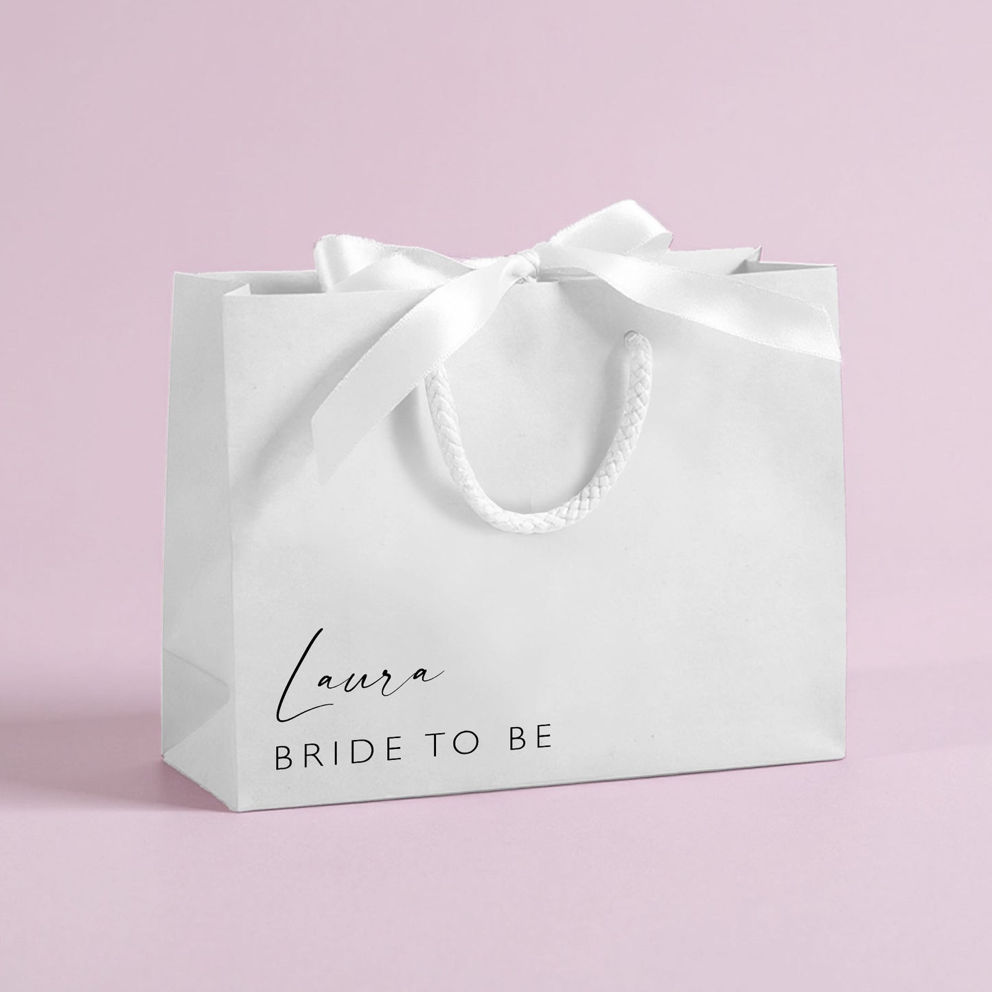 Personalised Wedding Party Bags with Custom Tag | Hen Party Favours | Personalised Name Ribbon Gift Bag | Christmas | Party Bag