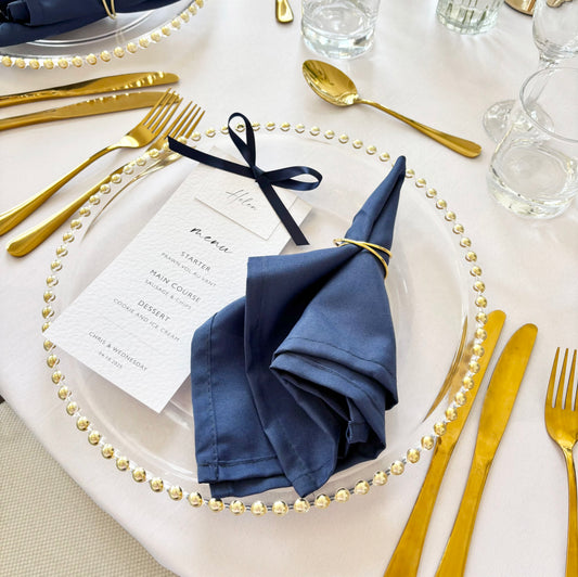 Gold Beaded Glass Charger Plates