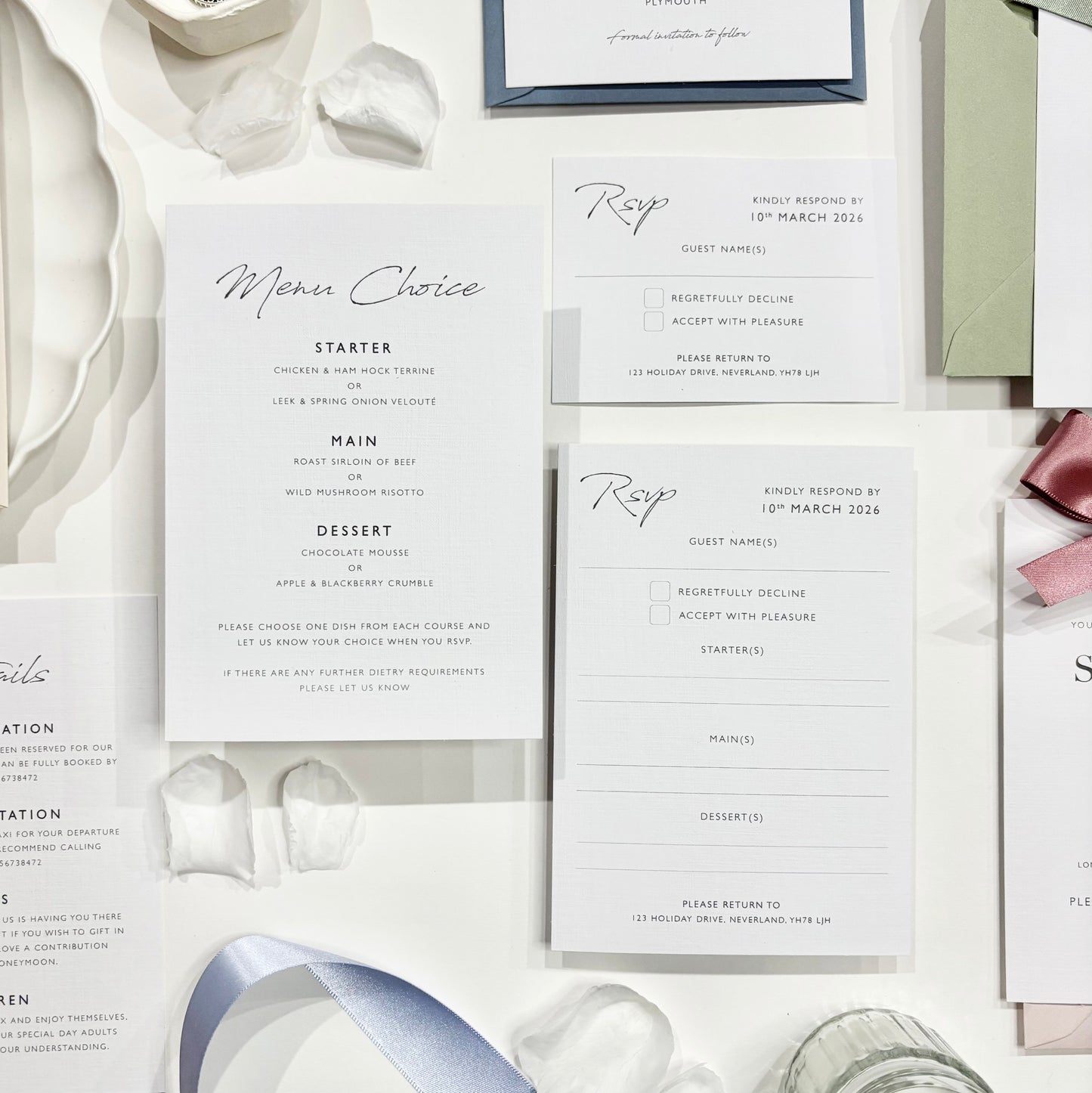 The Betsy - RSVP (with menu choices) Card