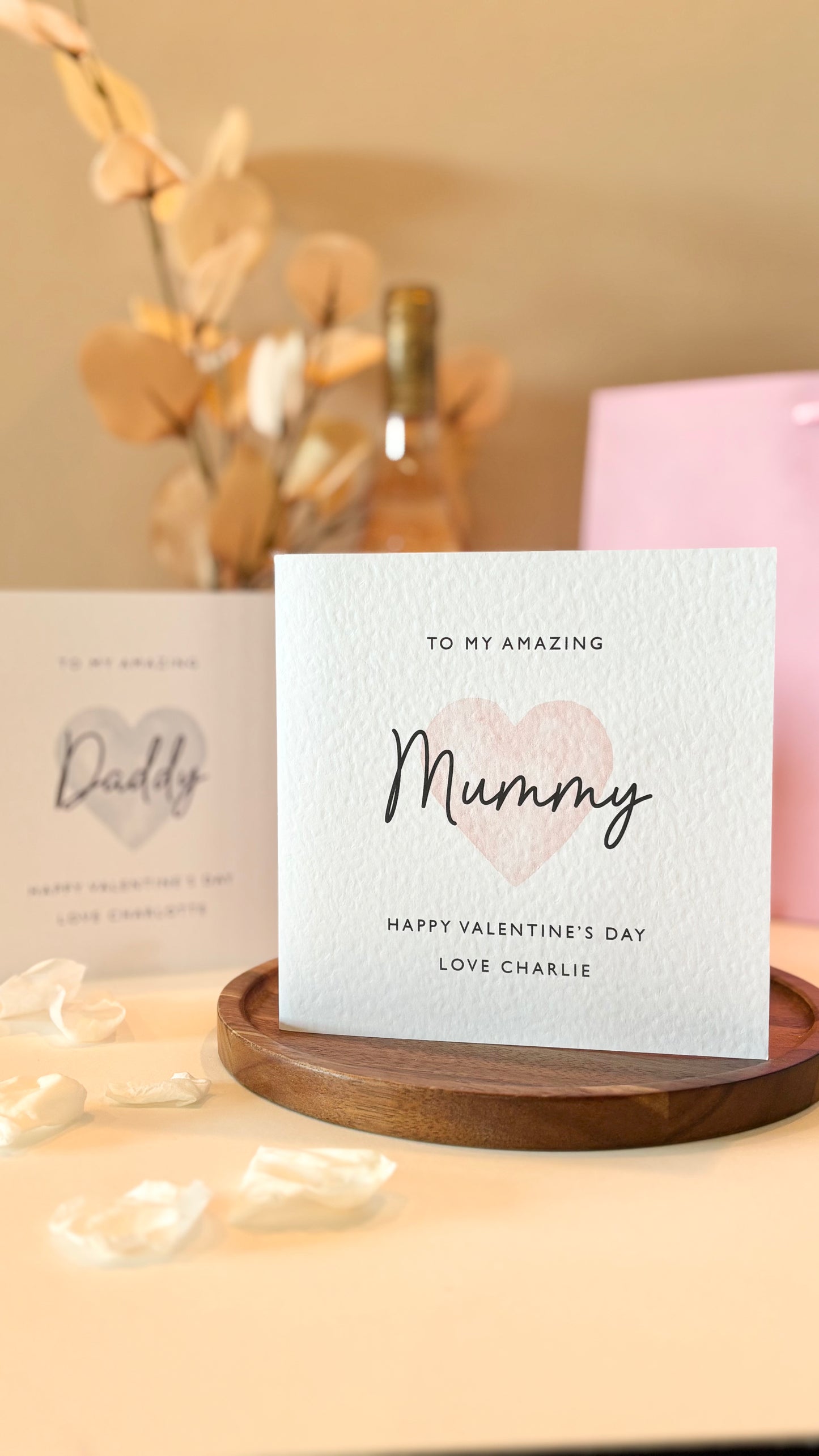 Personalised Name Heart Valentines Card