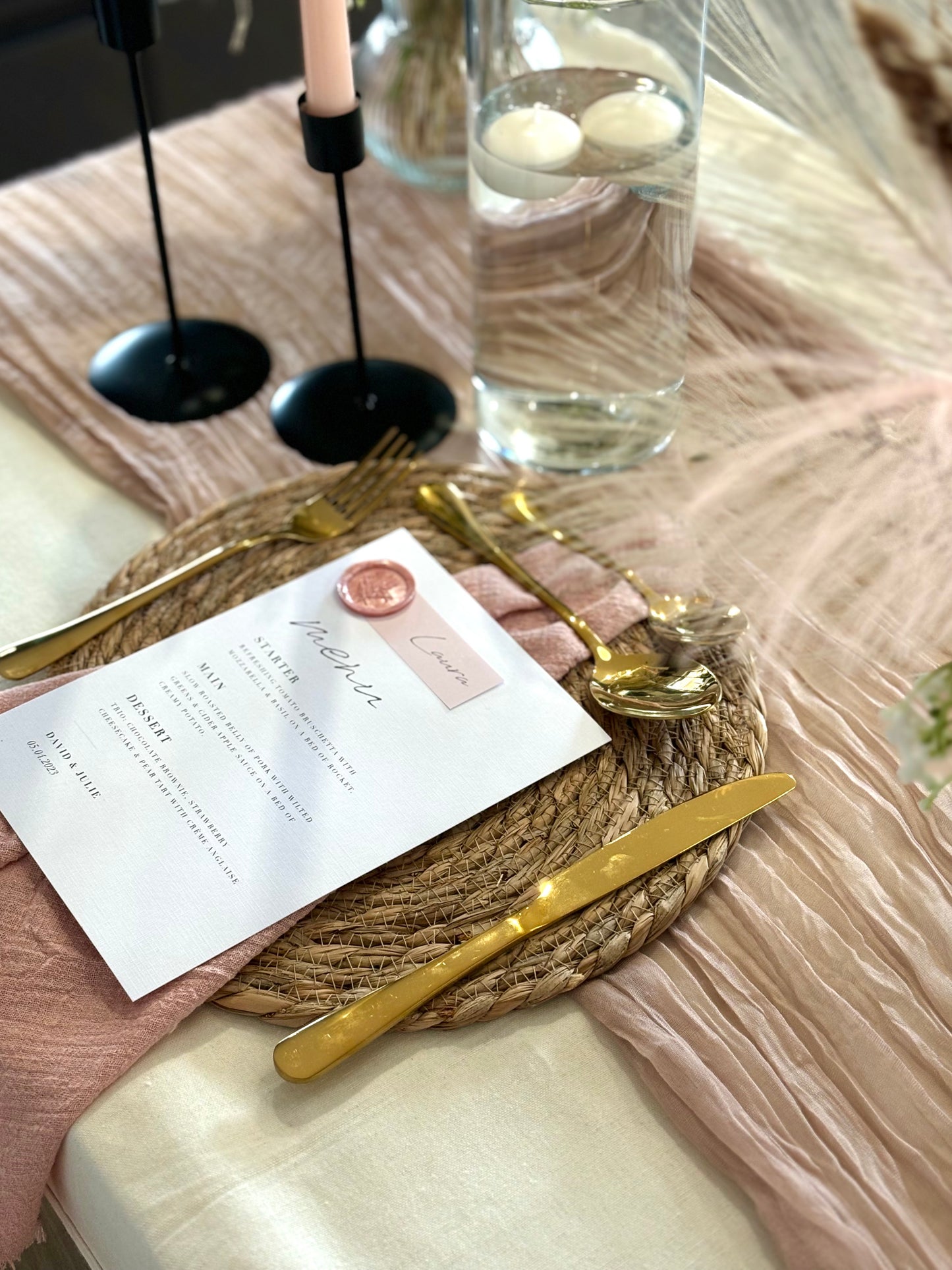 Dusky Pink Cheesecloth Table Runner