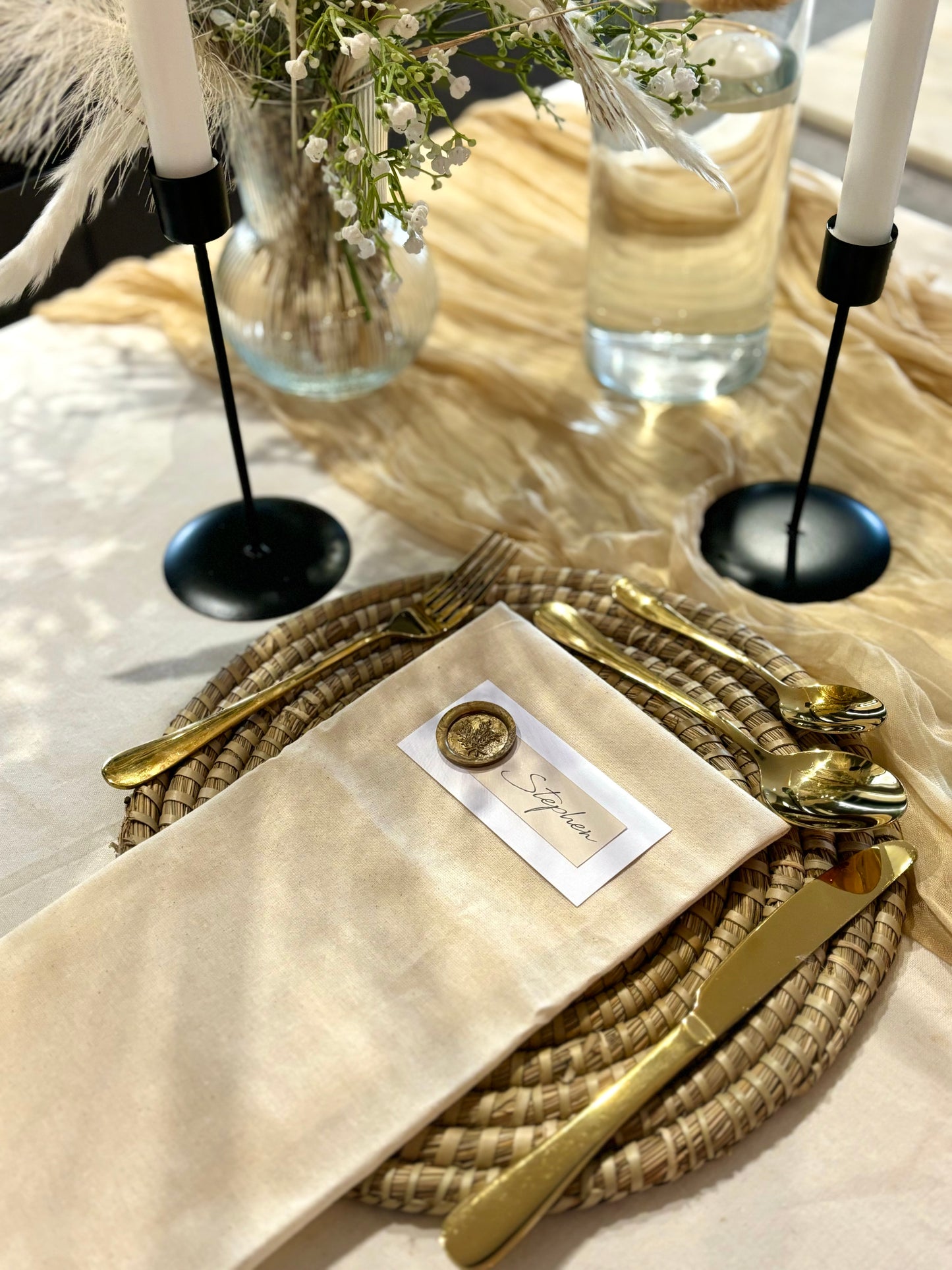 Apricot Cheesecloth Table Runner