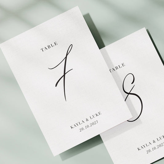 The Martha - Personalised Table Number Card