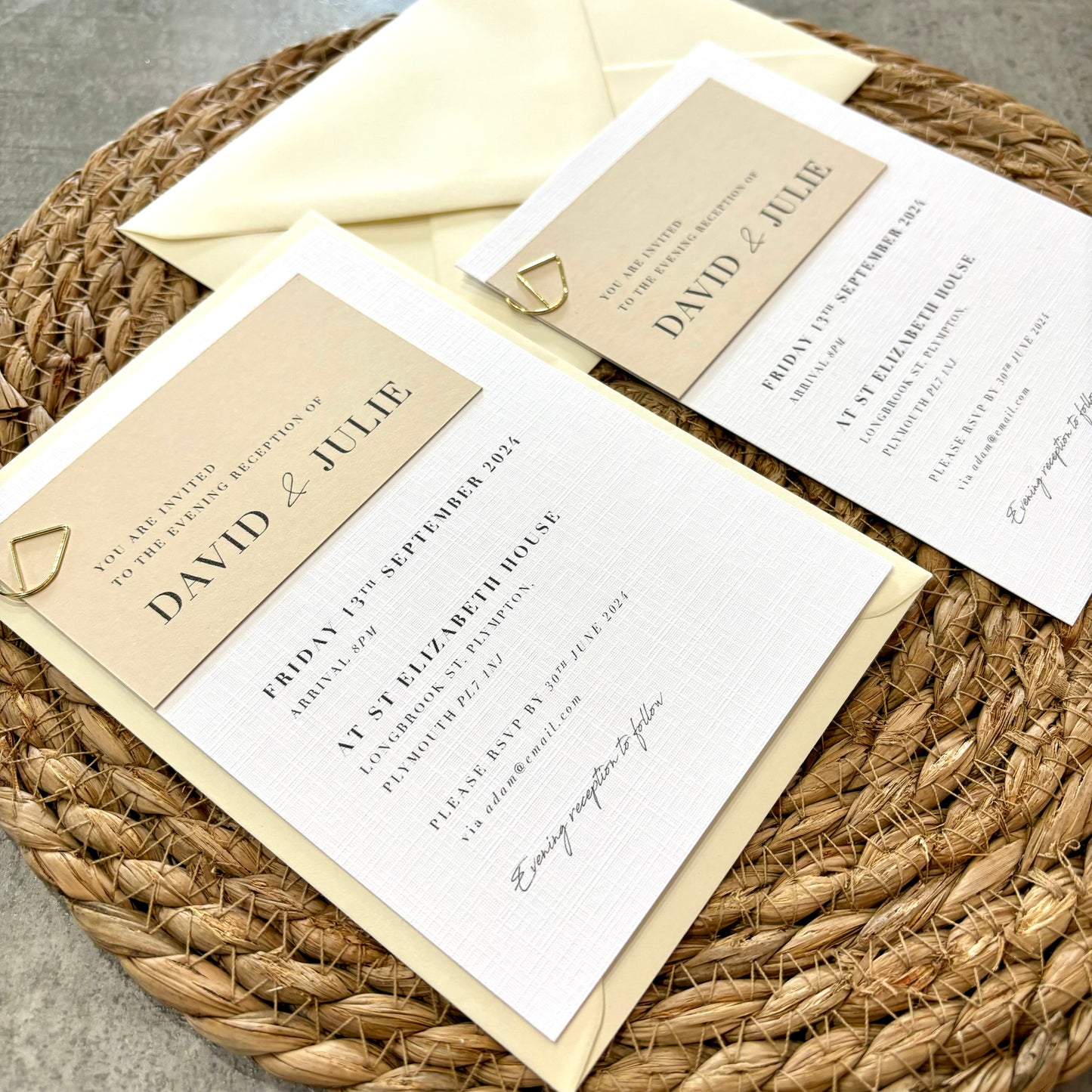 The Harper - Wedding Invitation & Envelope