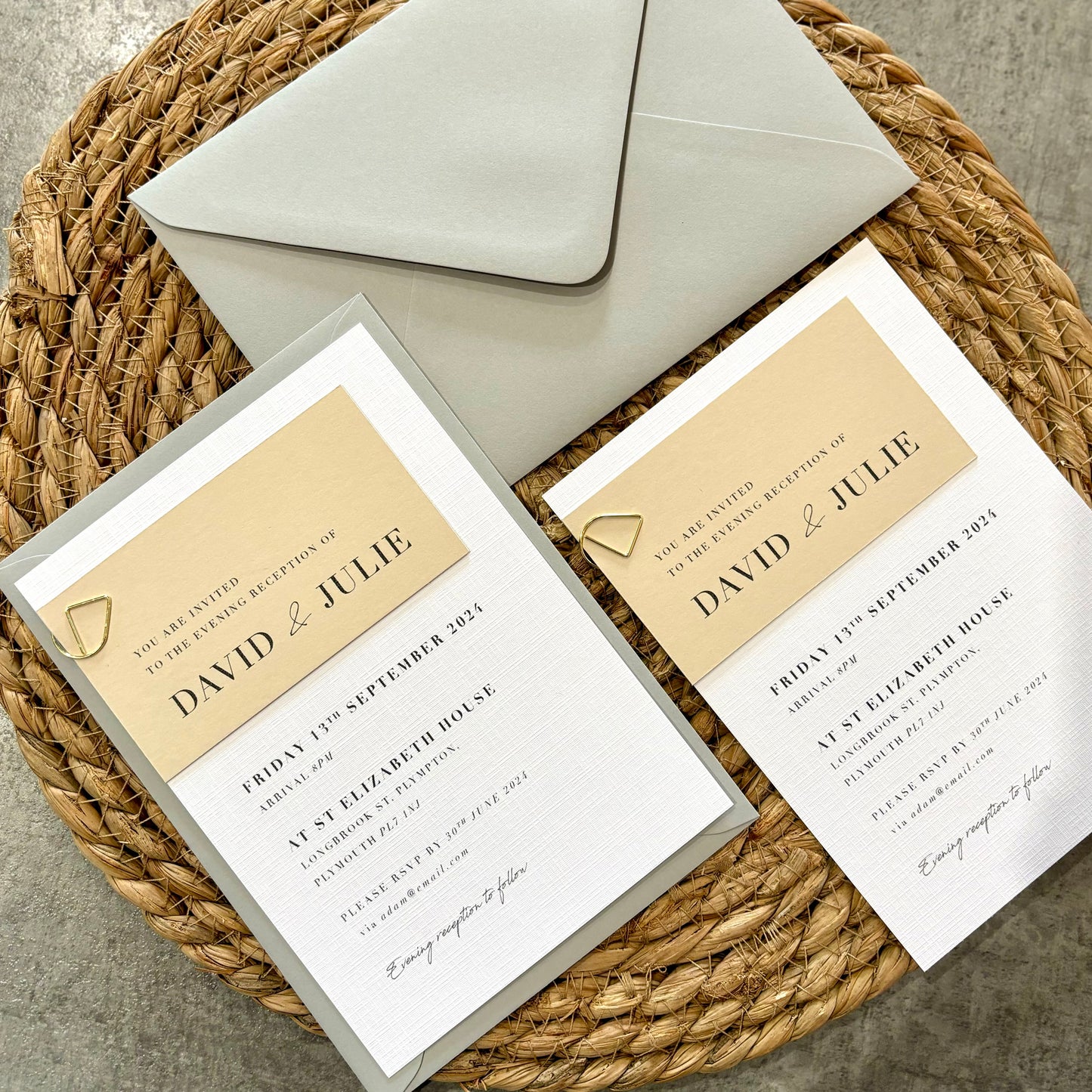 The Harper - Wedding Invitation & Envelope