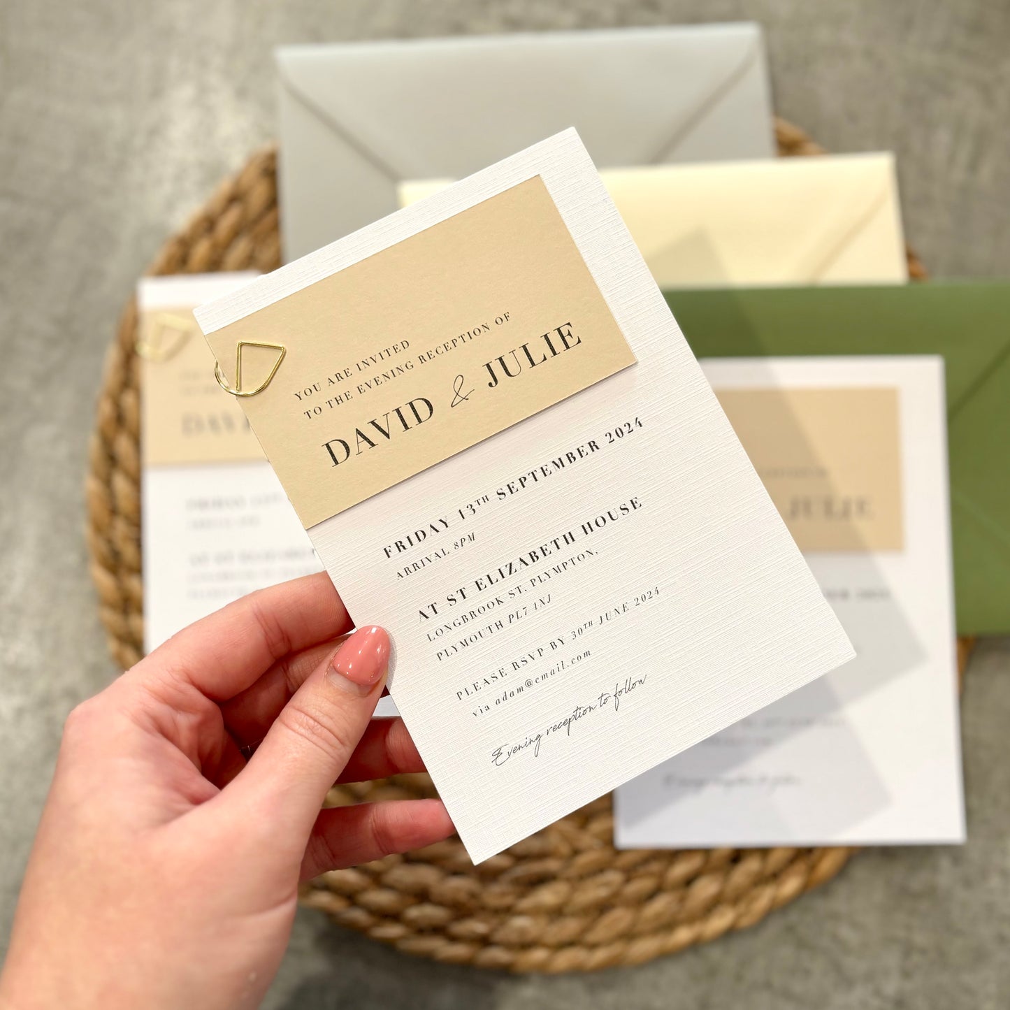 The Harper - Wedding Invitation & Envelope