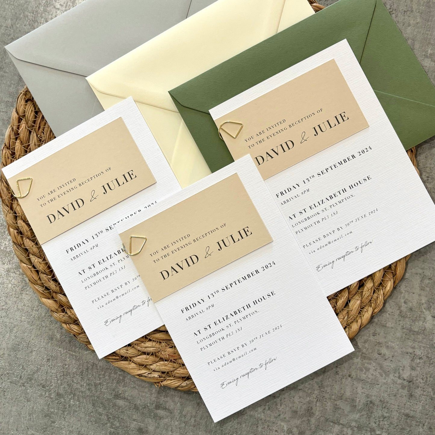 The Harper - Wedding Invitation & Envelope