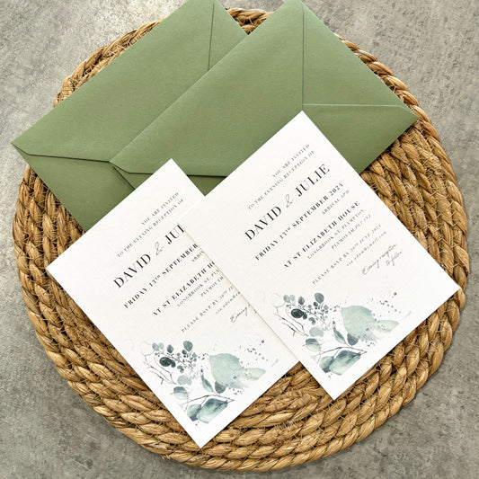 The Bonnie - Botanical Wedding Invitation & Envelope