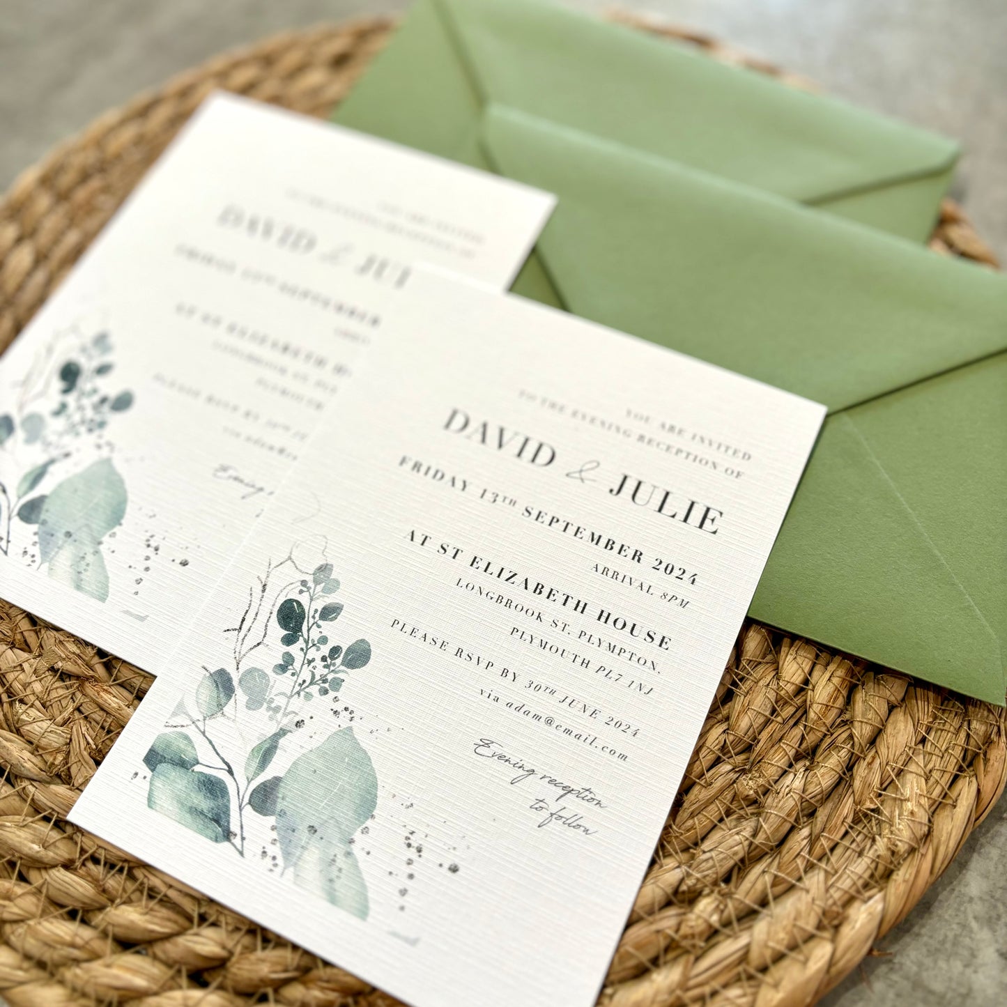 The Bonnie - Botanical Wedding Invitation & Envelope