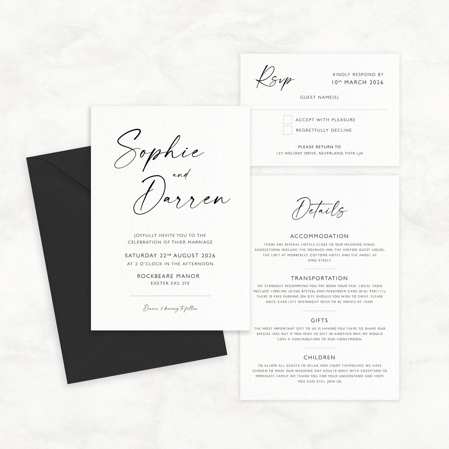 *digital* The Isla - Custom Luxury Wedding Invitation, Details & RSVP Card | Elegant Minimalist Design | Personalised Invitation | Modern Simple Wedding Invitation | Wedding Trend