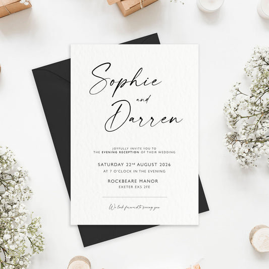 The Isla - Custom Luxury Evening Wedding Invitation | Elegant Minimalist Design | Personalised Invitation | Modern Simple Wedding Invitation
