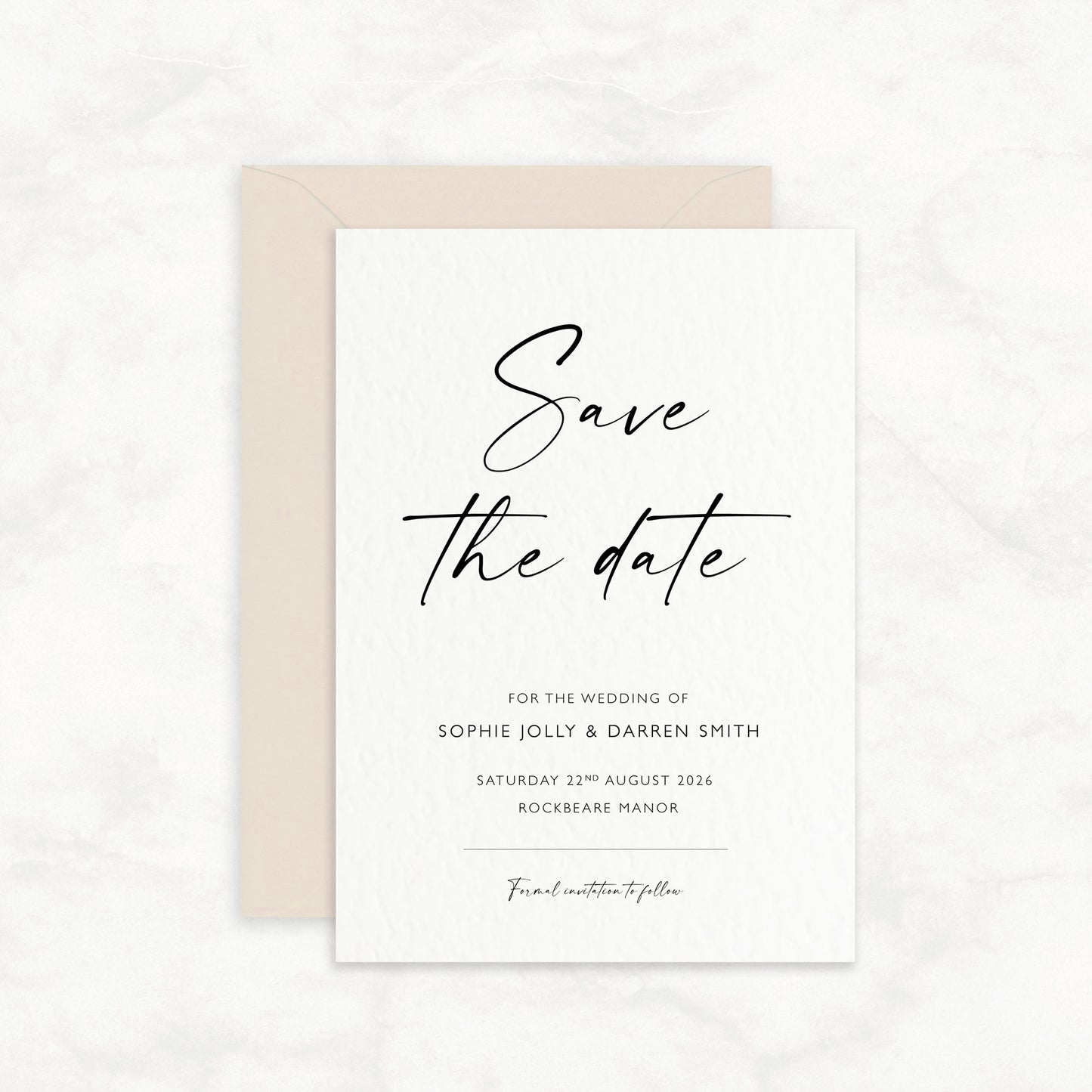 The Isla - Custom Luxury Wedding Save the Date | Elegant Minimalist Design | Personalised Save the Date | Modern Simple Wedding Invitation