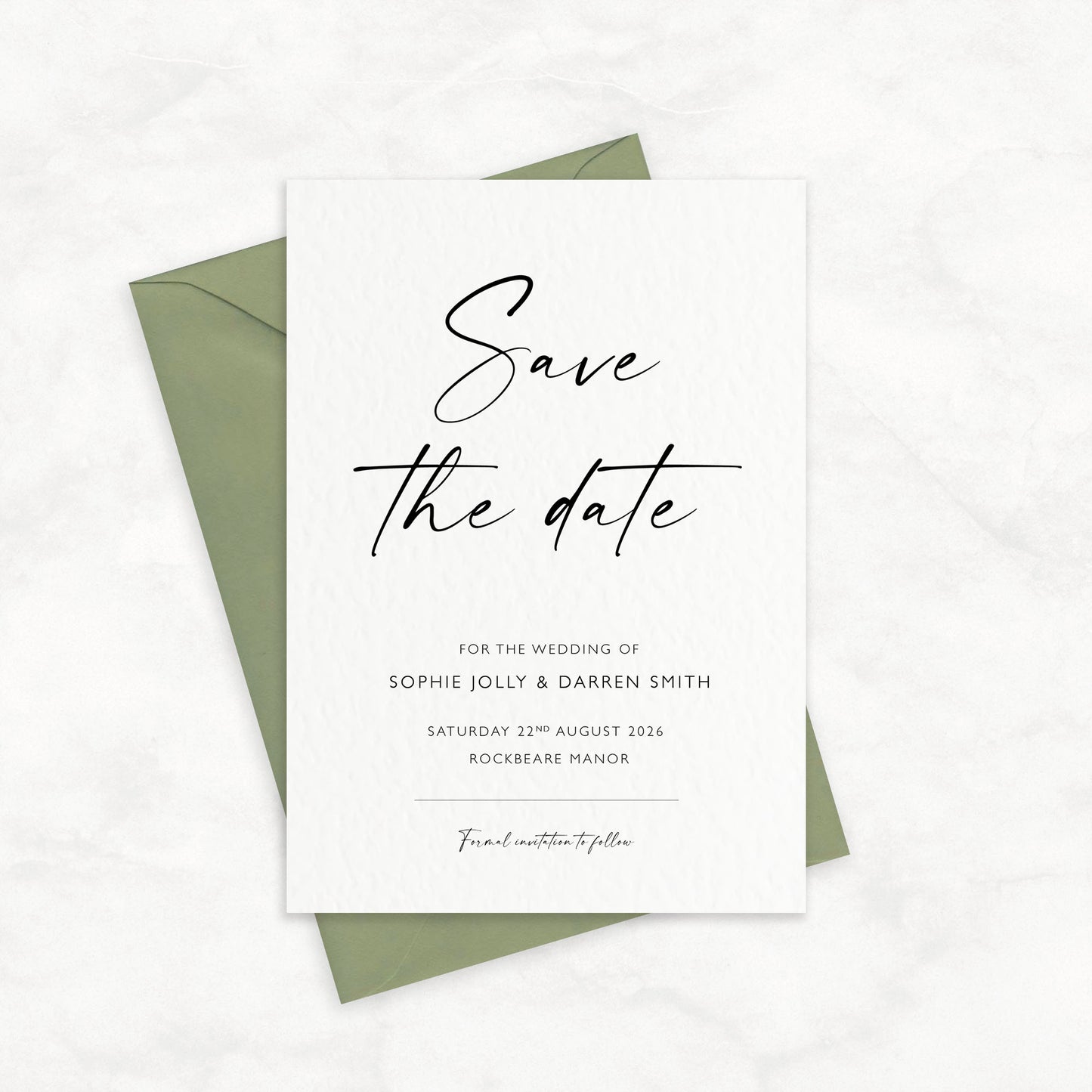The Isla - Custom Luxury Wedding Save the Date | Elegant Minimalist Design | Personalised Save the Date | Modern Simple Wedding Invitation