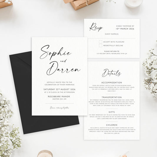 *digital* The Isla - Custom Luxury Wedding Invitation, Details & RSVP Card | Elegant Minimalist Design | Personalised Invitation | Modern Simple Wedding Invitation | Wedding Trend