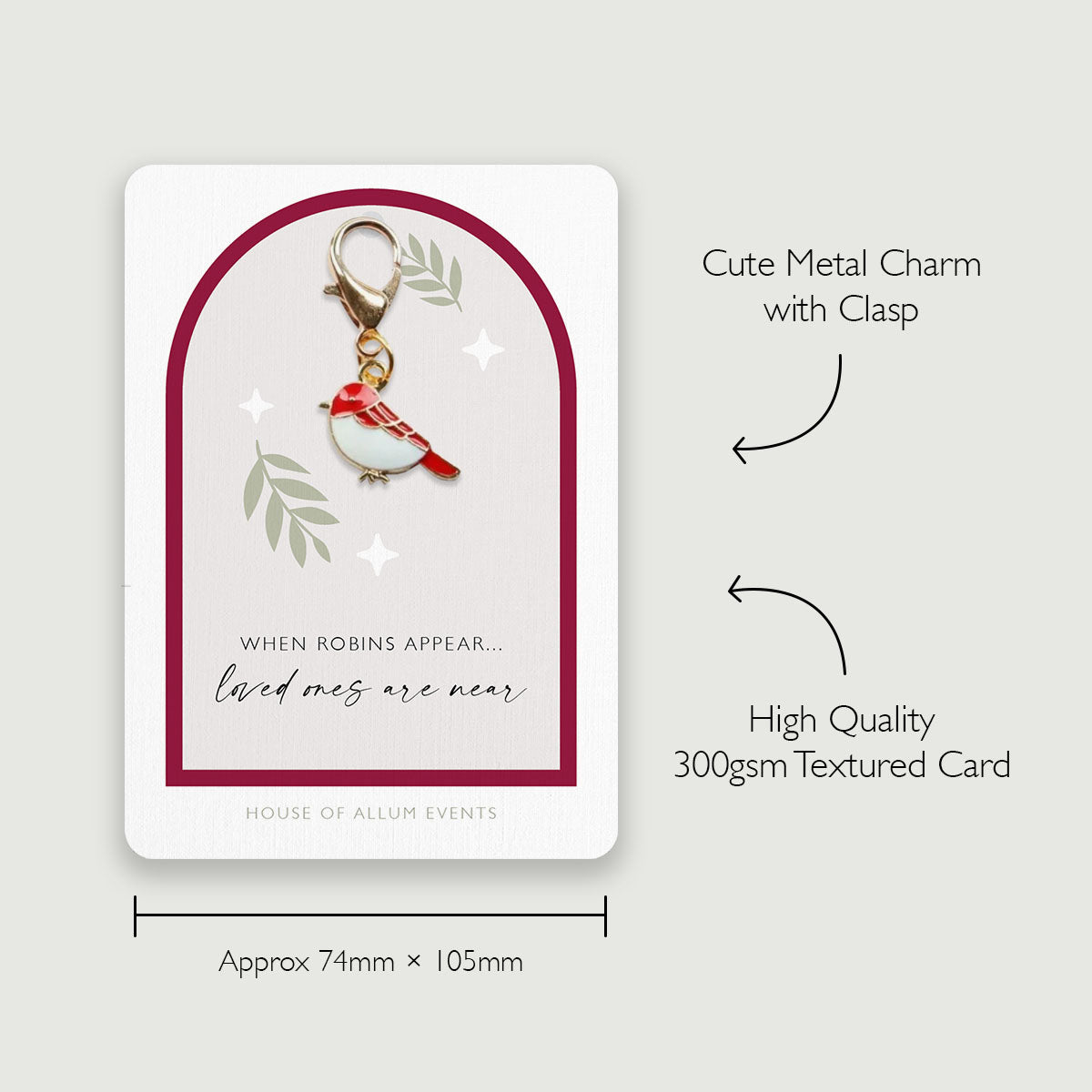 Robin Charm Gift | Memorial Keepsake | “When a Robin Appears, a Loved One is Near” | Sympathy Gift | Memory Keepsake | Keyring Gift