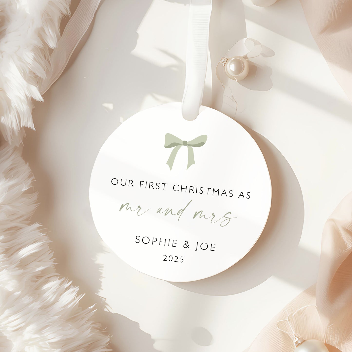First Christmas Mr & Mrs Bauble | Personalised Married Christmas Ornament | Couple’s Keepsake Christmas Decoration | Newly Wed