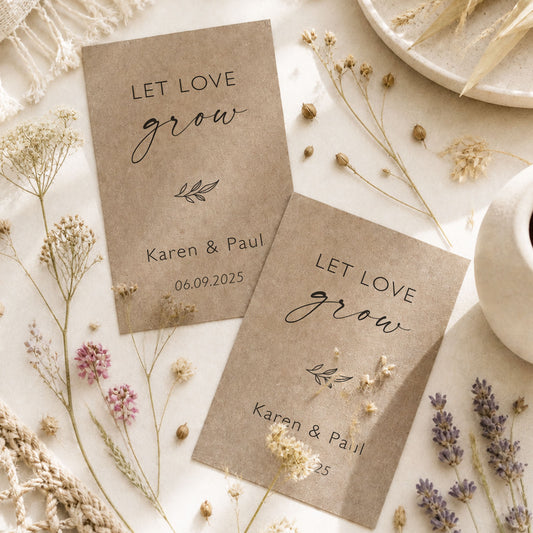 Wildflower Seed Wedding Favours Let Love Grow Eco Friendly Wedding Favour Wildflower Seed Packets Rustic Wedding Wedding Favour Seeds