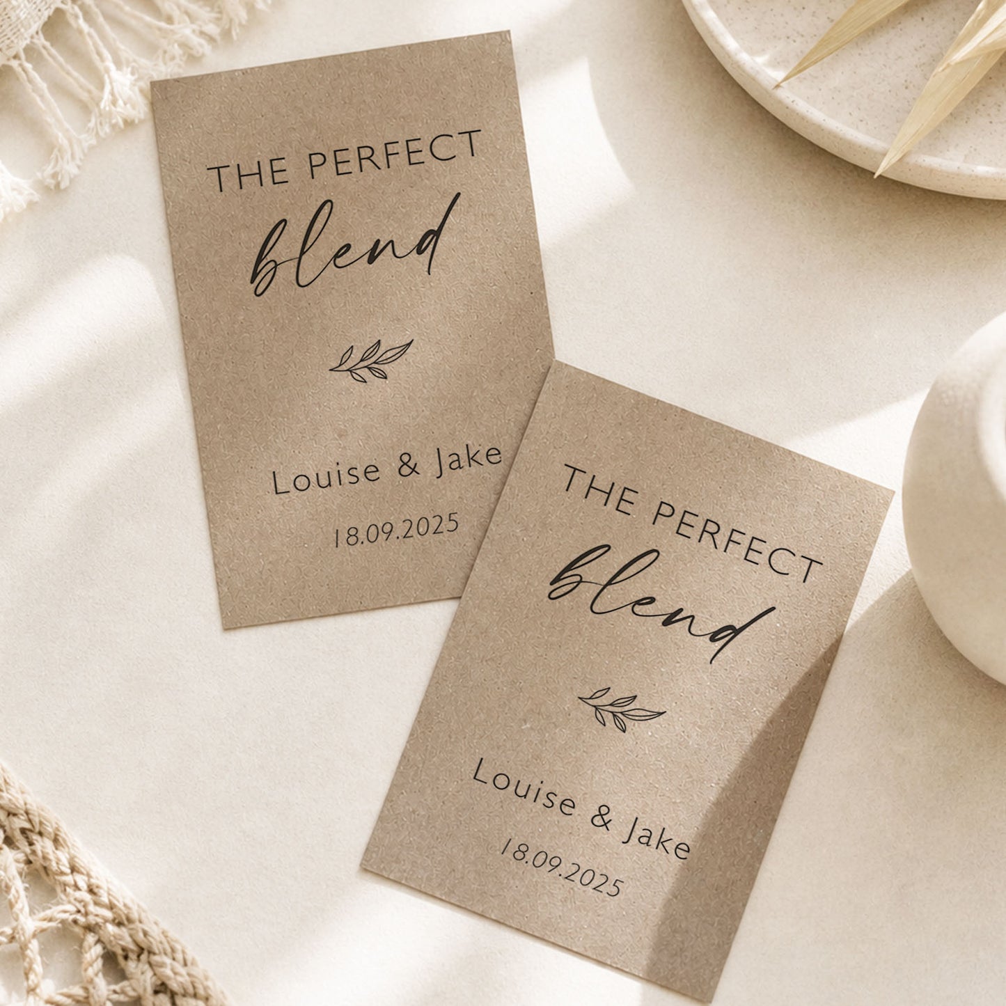 Perfect Blend Wedding Favour Bags Coffee Theme Perfect Blend Tea Wedding Favors Eco Friendly Wedding Wedding Favours Coffee Wedding Favor