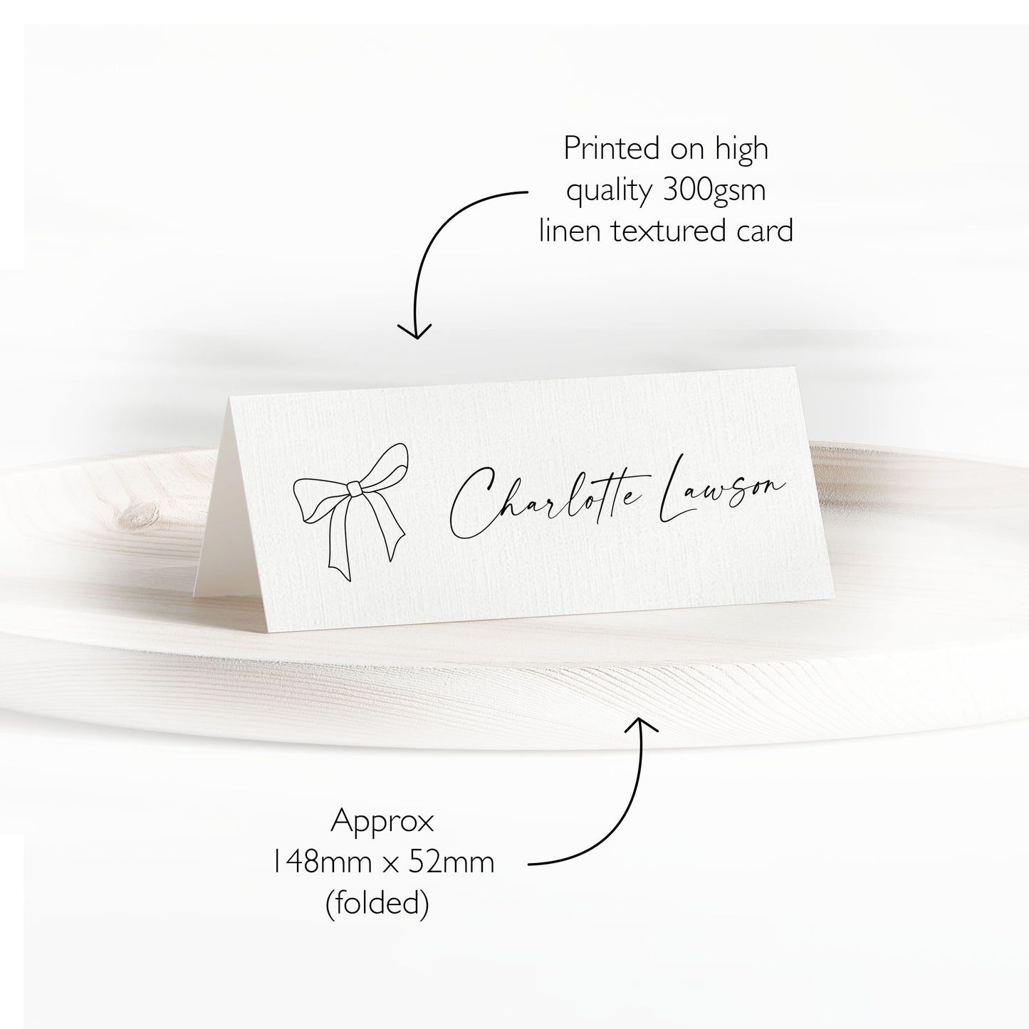 Bow Name Card Place Setting | Custom Place Card Wedding | Table Place Setting Personalised | Name Card Table Menu | Printed | Christmas