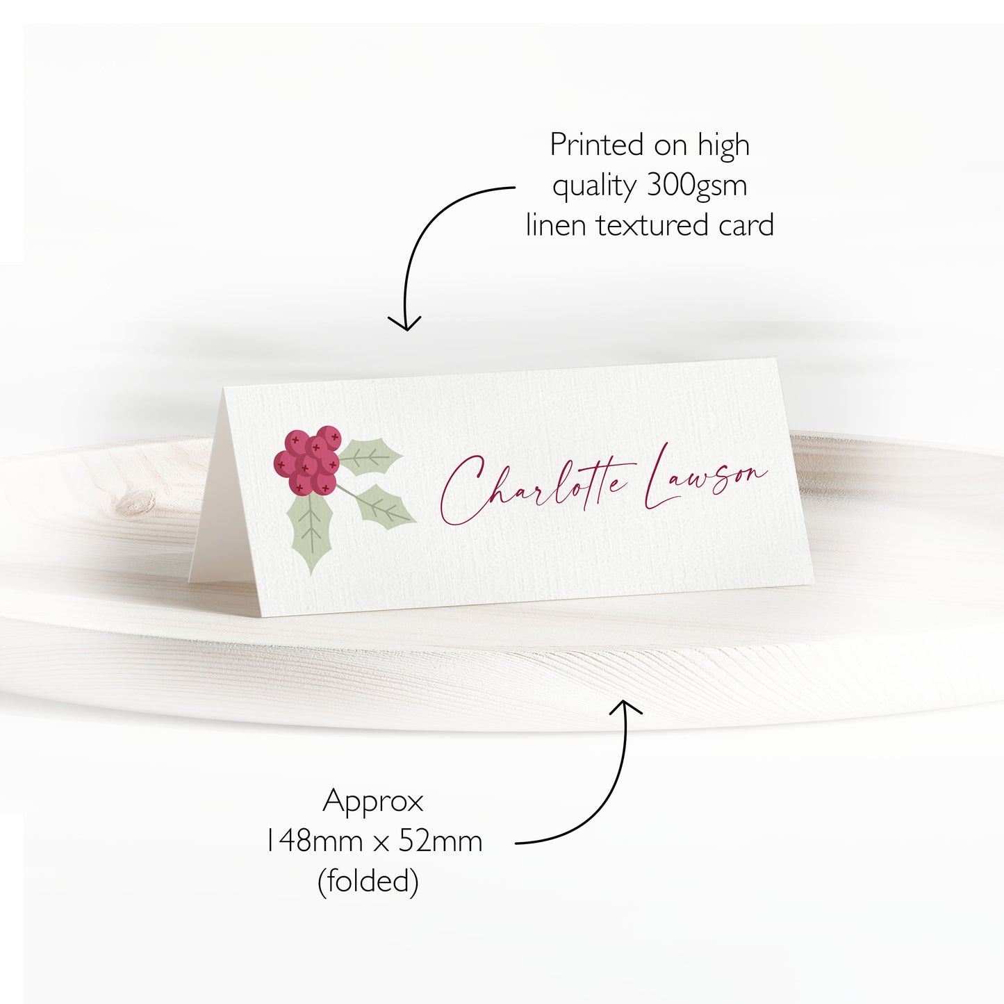 Christmas Name Card Place Setting | Custom Place Card Wedding | Table Place Setting Personalised | Name Card Table Menu | Printed