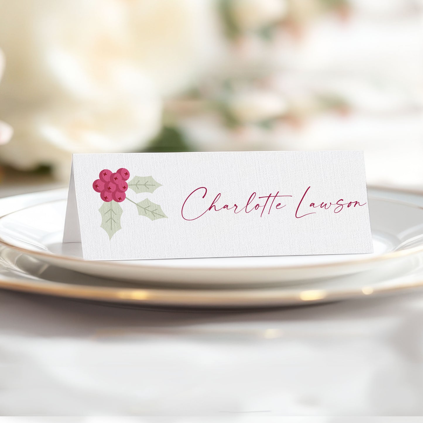 Christmas Name Card Place Setting | Custom Place Card Wedding | Table Place Setting Personalised | Name Card Table Menu | Printed