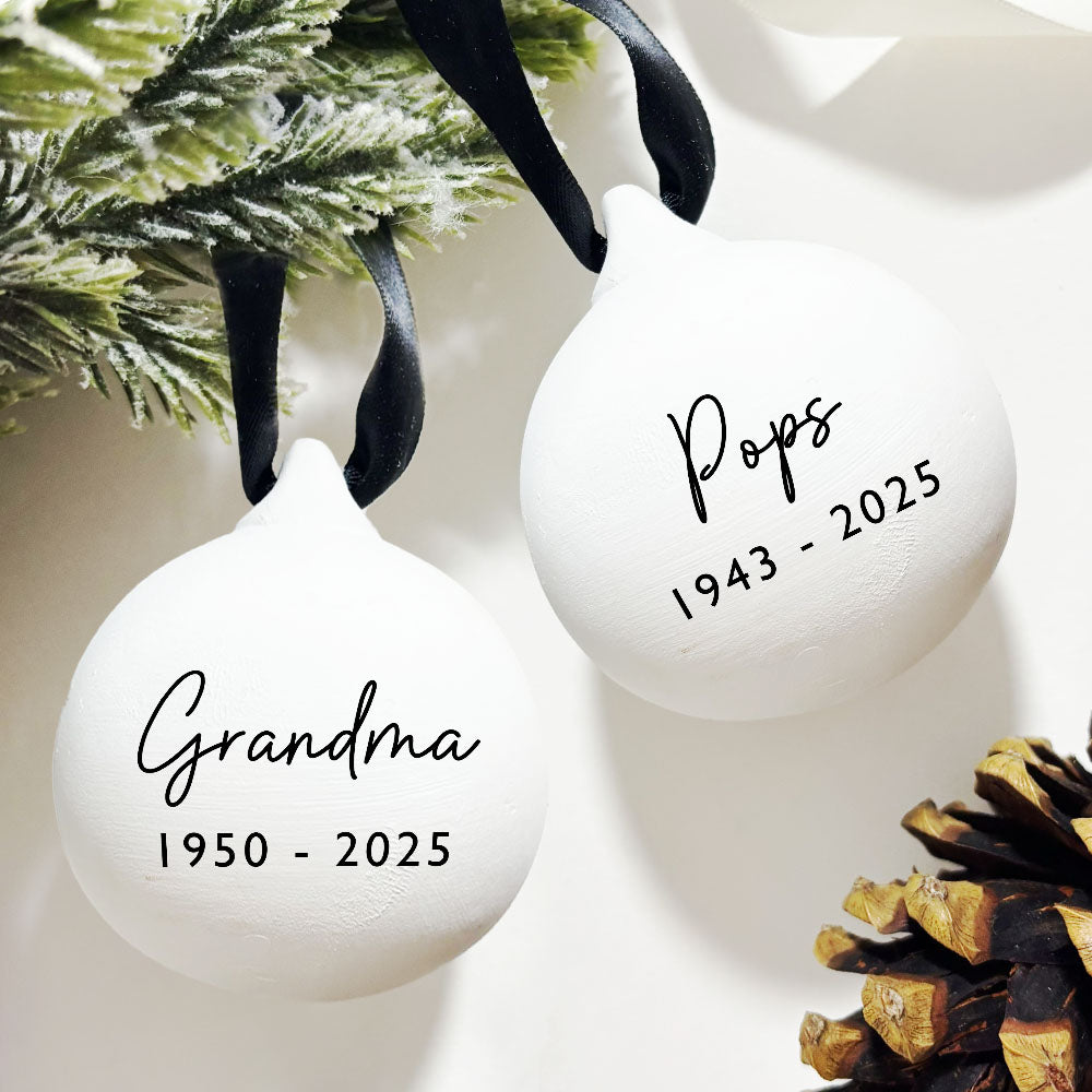Personalised In Memory Of Christmas Baubles | Tree Decoration, Family Keepsake | Small Gift