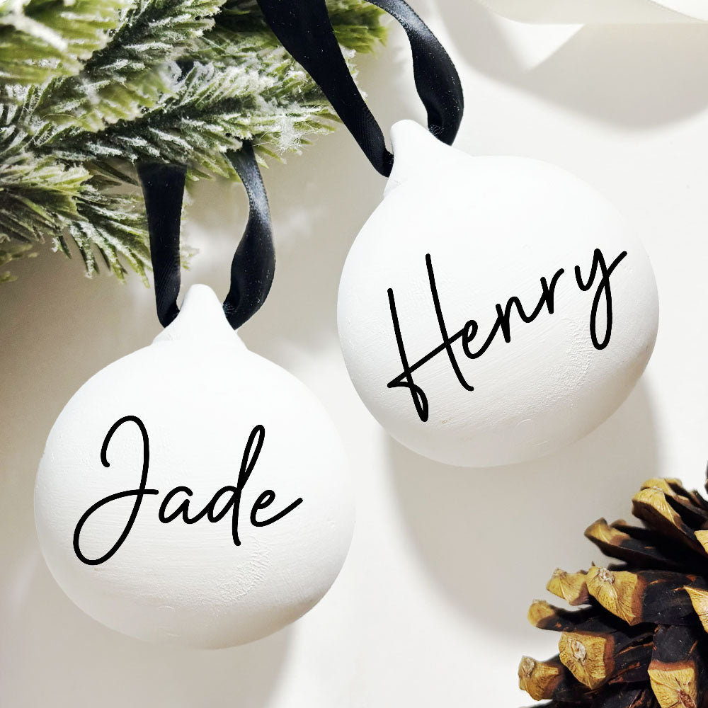 Personalised Christmas Baubles | Tree Decoration, Family Keepsake & First Christmas Gift | Stocking Filler | Small Gift