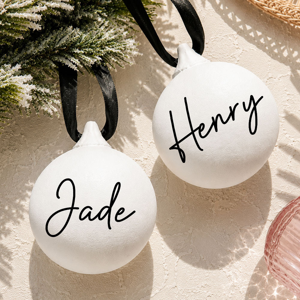 Personalised Christmas Baubles Tree Decoration Family Keepsake Christmas Bauble Stocking Filler Small gift Custom Christmas Tree Ornament
