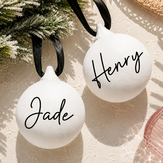 Personalised Christmas Baubles Tree Decoration Family Keepsake Christmas Bauble Stocking Filler Small gift Custom Christmas Tree Ornament