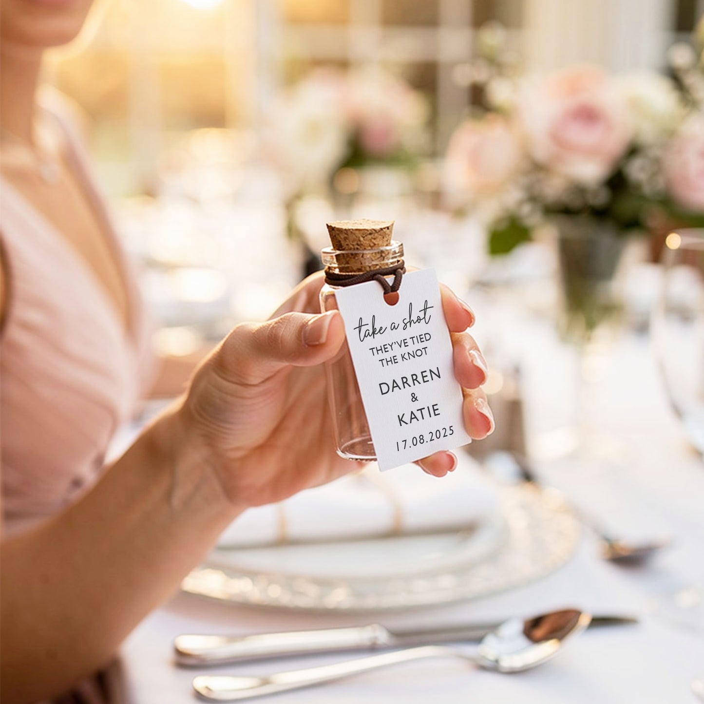 Tied the Knot Wedding Favours Take A Shot Favour Wedding Tags Shot Bottle Rustic Wedding Wedding Favour Idea Ready Made Wedding Favour Bags