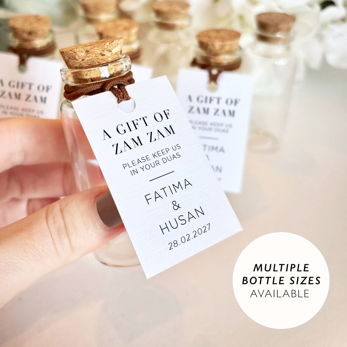 Zam Zam Water Bottle Favour Islamic Wedding Favours Bottle Zam Ready Made Cork Bottle Favour Blessing Holy Favor Duas Bottle Barakah Favour