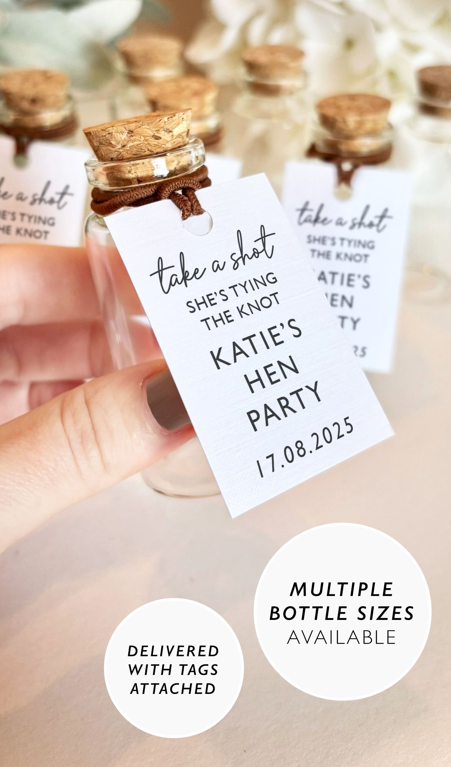 Hen Party Shot Bottles For Hen Do Favours Glass Bottle 30ml Mini Prosecco Bottles for Hen Party Favours Bride Squad Shot Bottles For Party