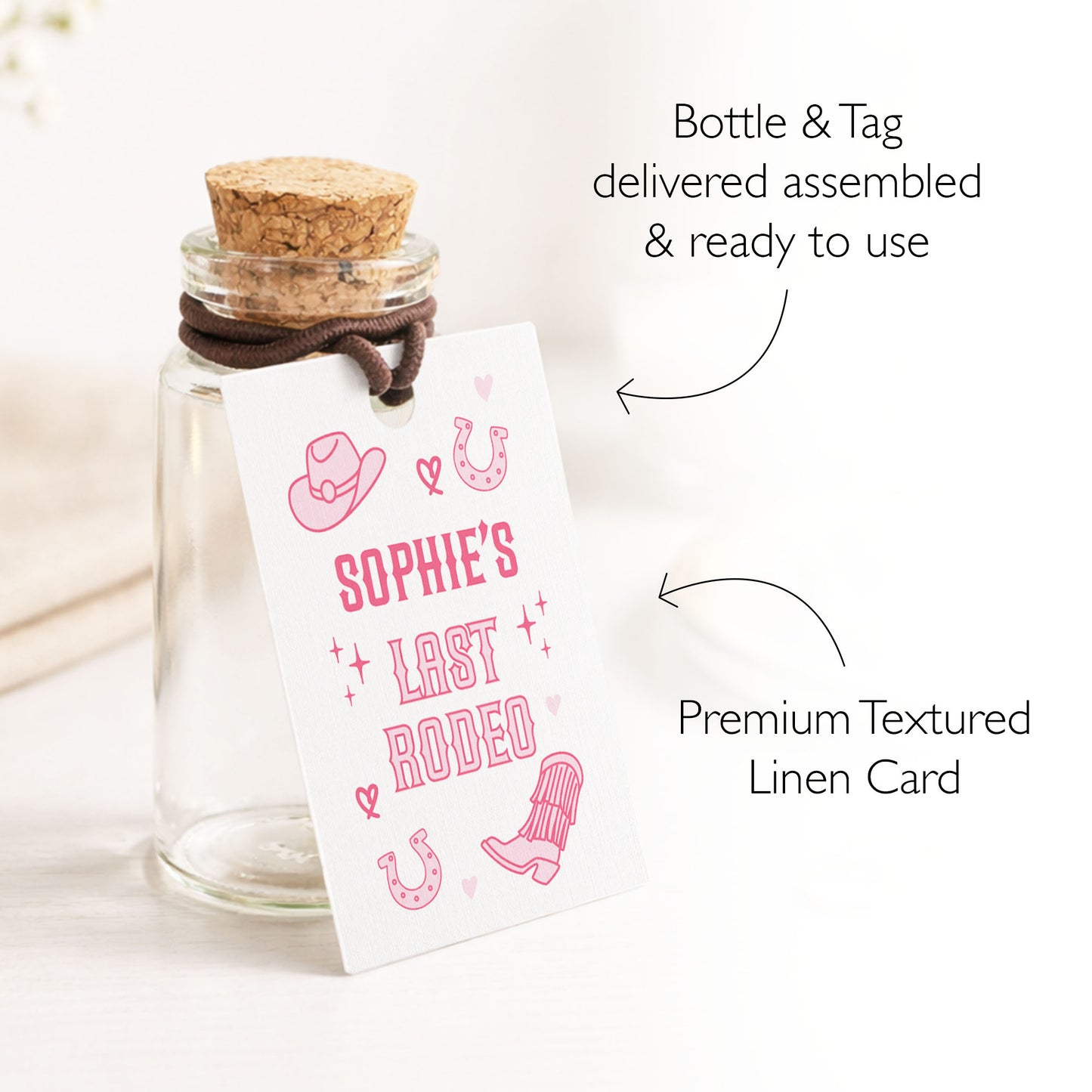 Last Rodeo Hen Party Shot Bottles For Hen Do Favours Glass Bottle 30ml Mini Prosecco Bottles for Hen Party Shot Bottles Cowgirl Theme