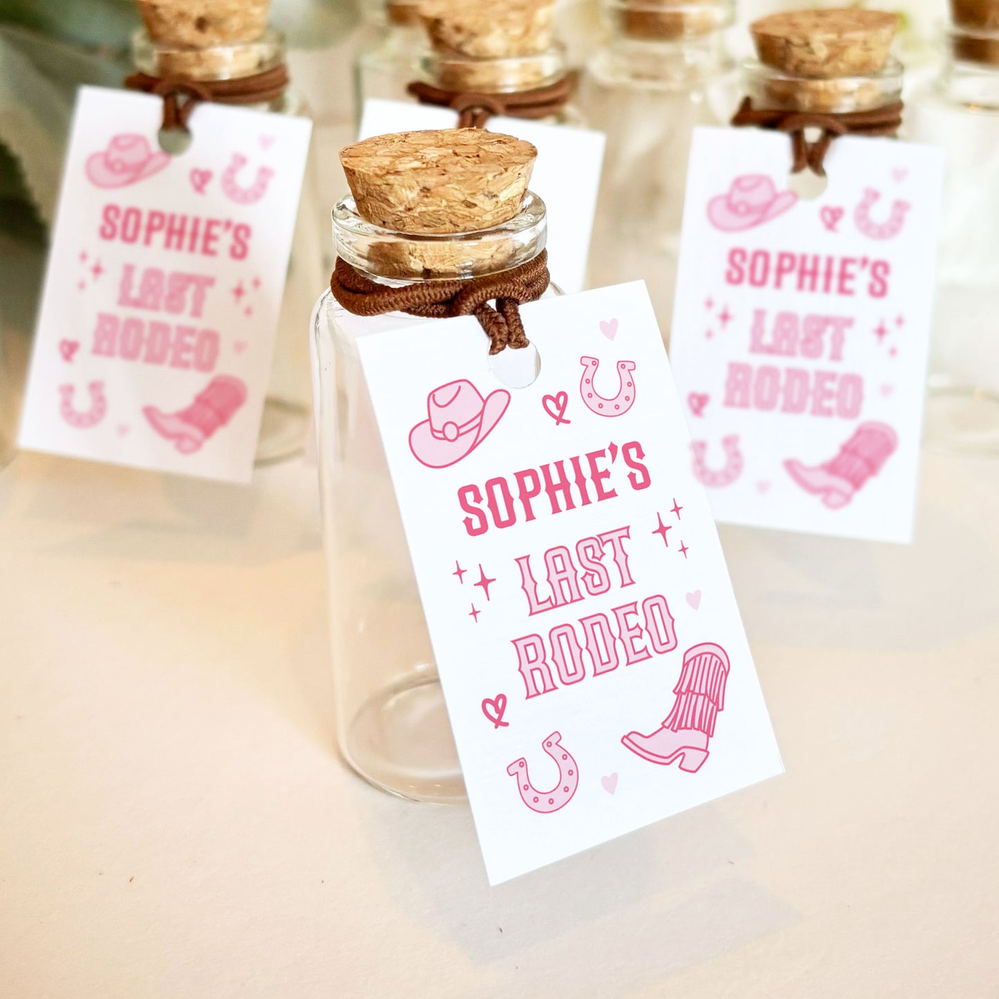 Last Rodeo Hen Party Shot Bottles For Hen Do Favours Glass Bottle 30ml Mini Prosecco Bottles for Hen Party Shot Bottles Cowgirl Theme
