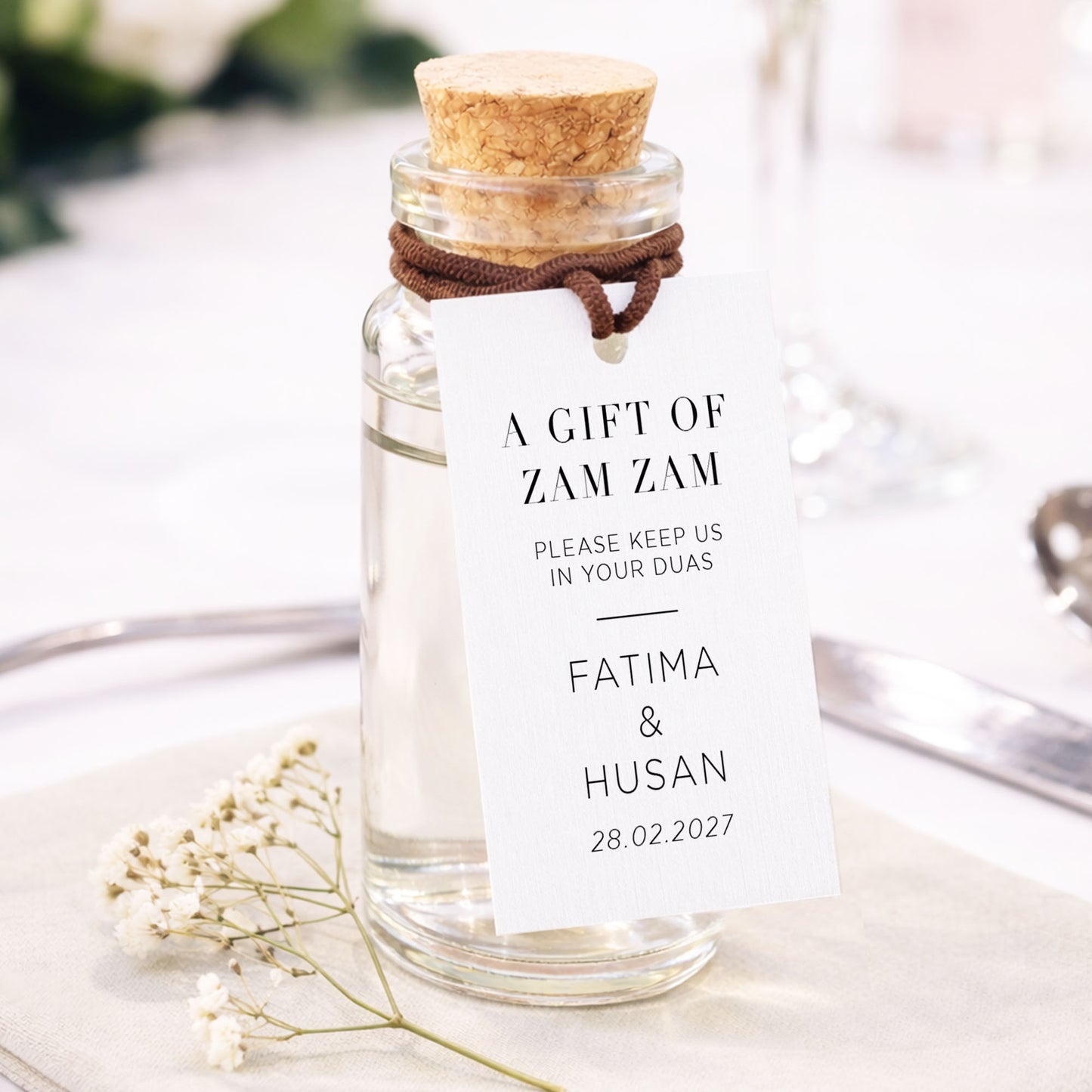 Zam Zam Water Bottle Favour Islamic Wedding Favours Bottle Zam Ready Made Cork Bottle Favour Blessing Holy Favor Duas Bottle Barakah Favour