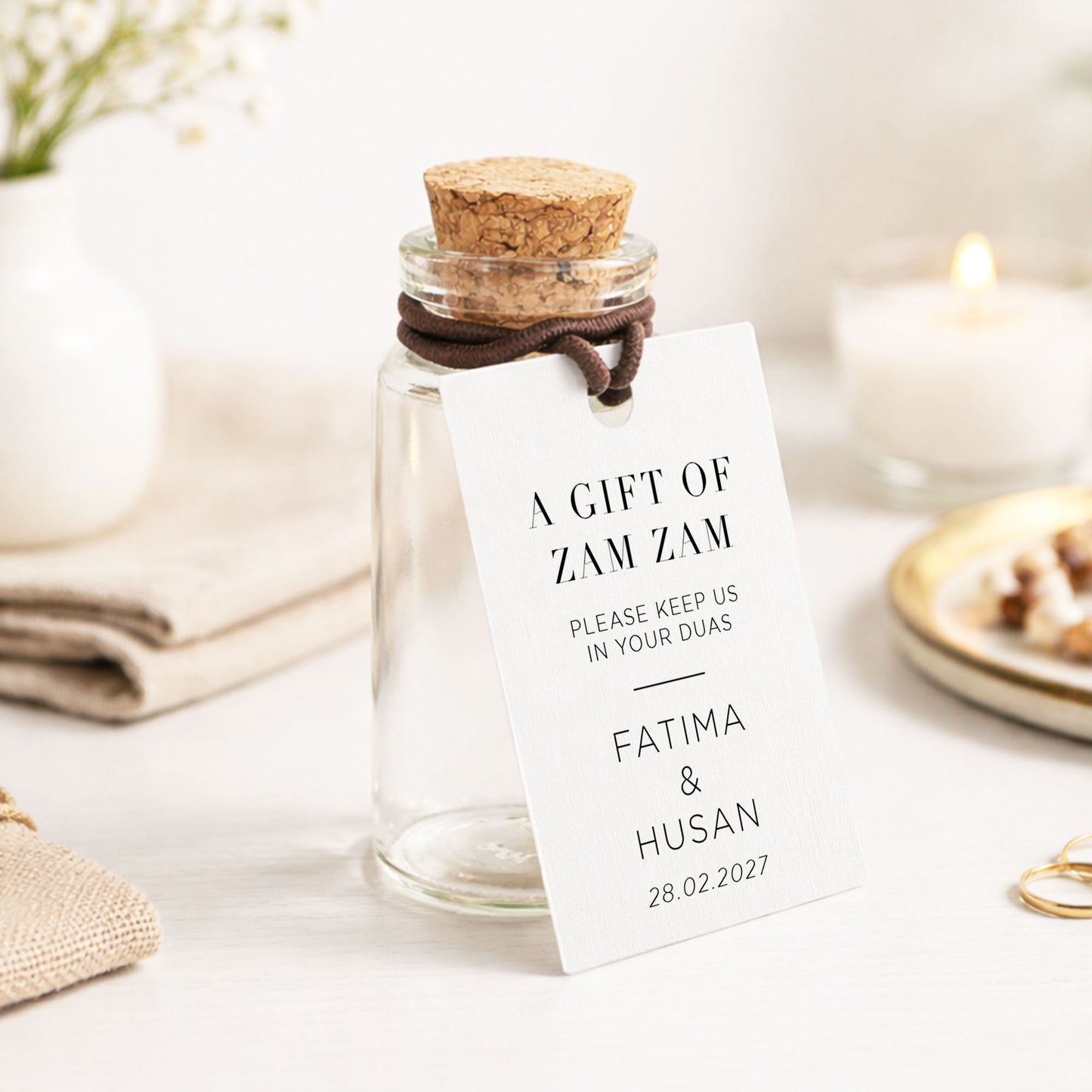Zam Zam Water Bottle Favour Islamic Wedding Favours Bottle Zam Ready Made Cork Bottle Favour Blessing Holy Favor Duas Bottle Barakah Favour