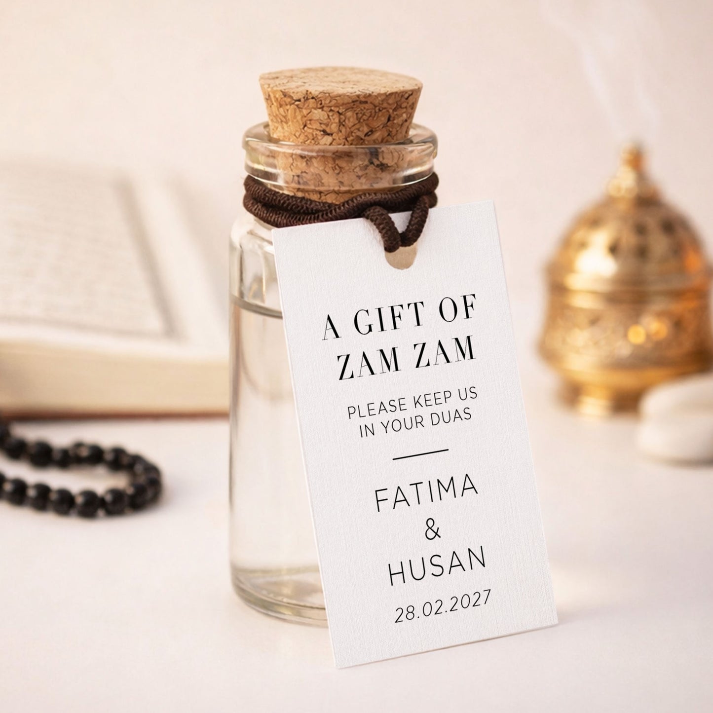 Zam Zam Water Bottle Favour Islamic Wedding Favours Bottle Zam Ready Made Cork Bottle Favour Blessing Holy Favor Duas Bottle Barakah Favour