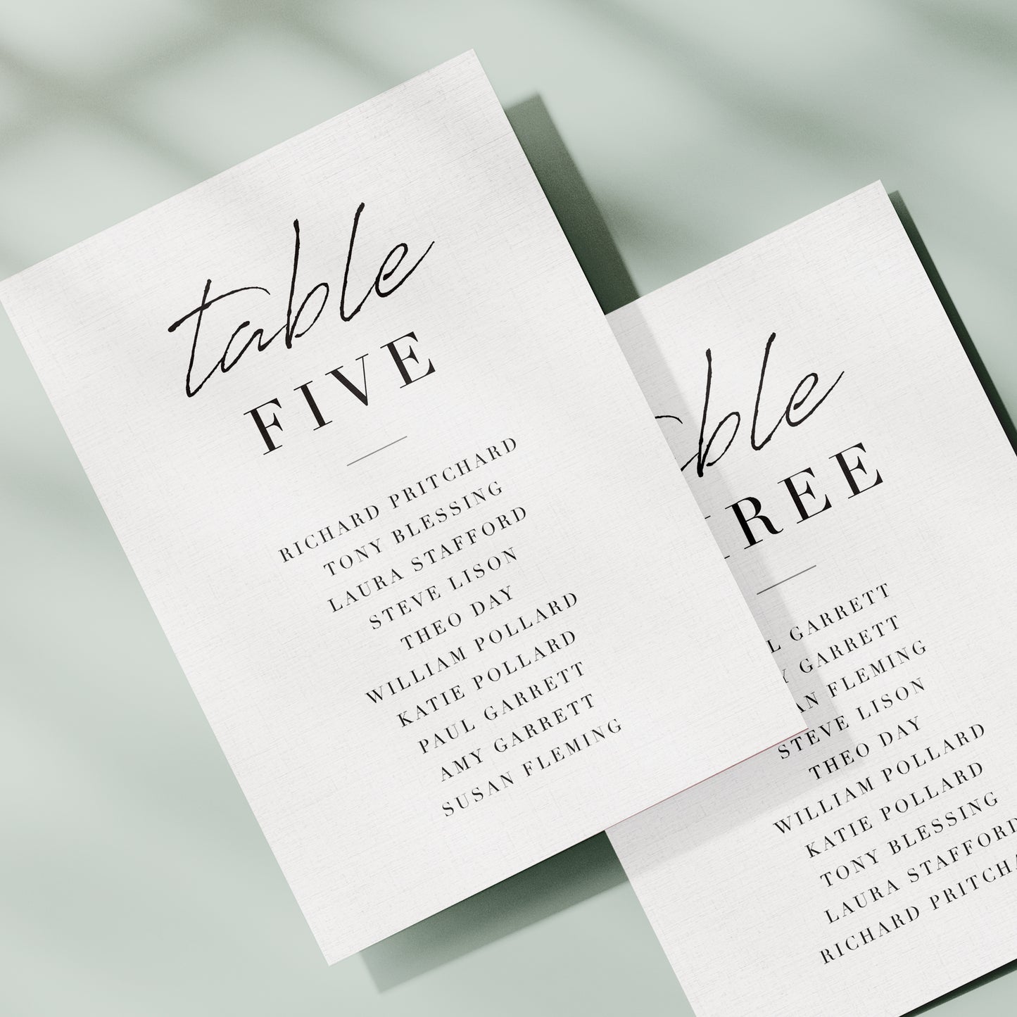 The Martha - Table Seating Plan Card