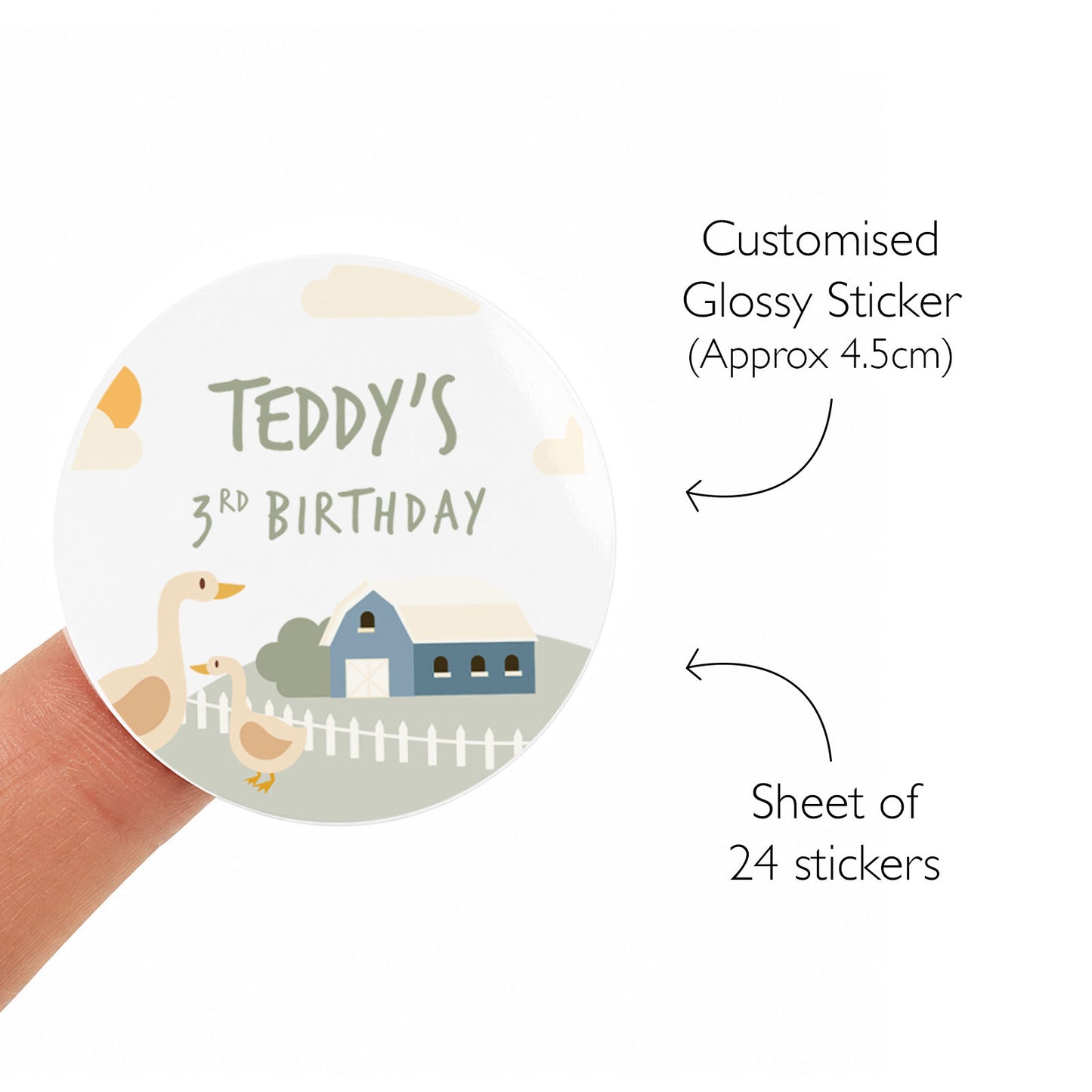 Personalised Farm Birthday Stickers Farm Theme Favour Stickers Animal Birthday Sweet Favours Farm Yard Birthday Decor Farm Party Idea