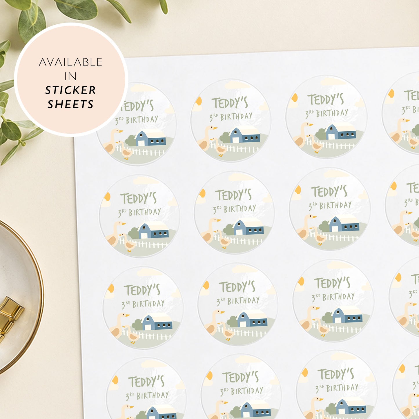 Personalised Farm Birthday Stickers Farm Theme Favour Stickers Animal Birthday Sweet Favours Farm Yard Birthday Decor Farm Party Idea