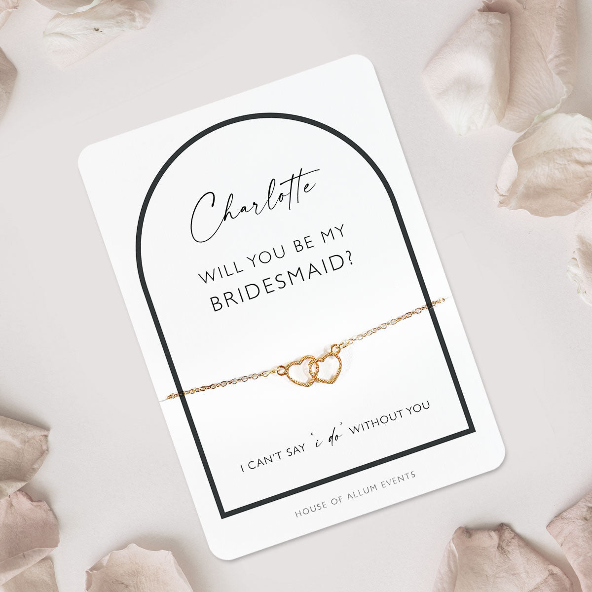 Bridesmaid Proposal Bracelet | Will You Be My Bridesmaid Gift | Personalised Gold Bridesmaid Jewellery | Bridesmaid Proposal Box