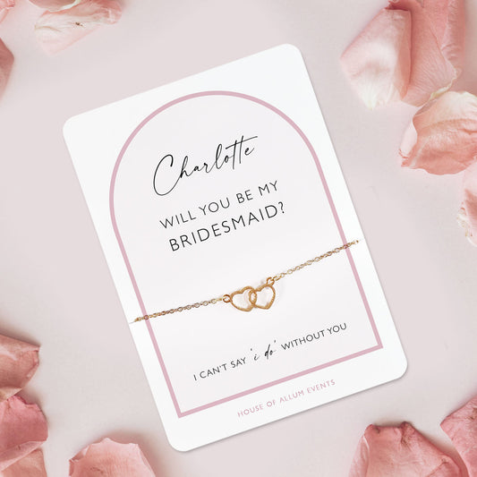 Bridesmaid Proposal Bracelet | Will You Be My Bridesmaid Gift | Personalised Gold Bridesmaid Jewellery | Bridesmaid Proposal Box