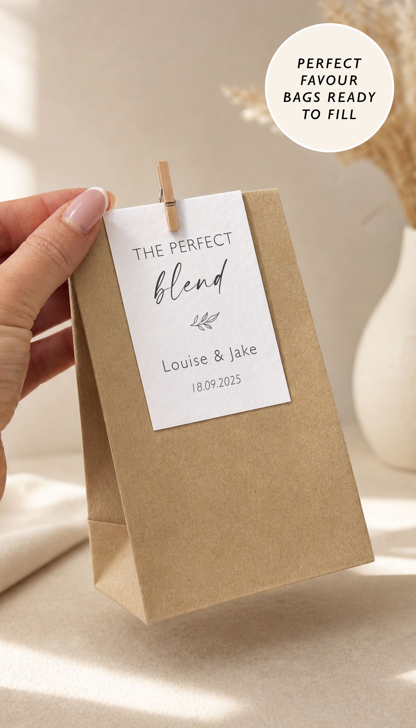 Perfect Blend Wedding Favour Bags Coffee Theme Perfect Blend Tea Wedding Favors Eco Friendly Wedding Wedding Favours Coffee Wedding Favor