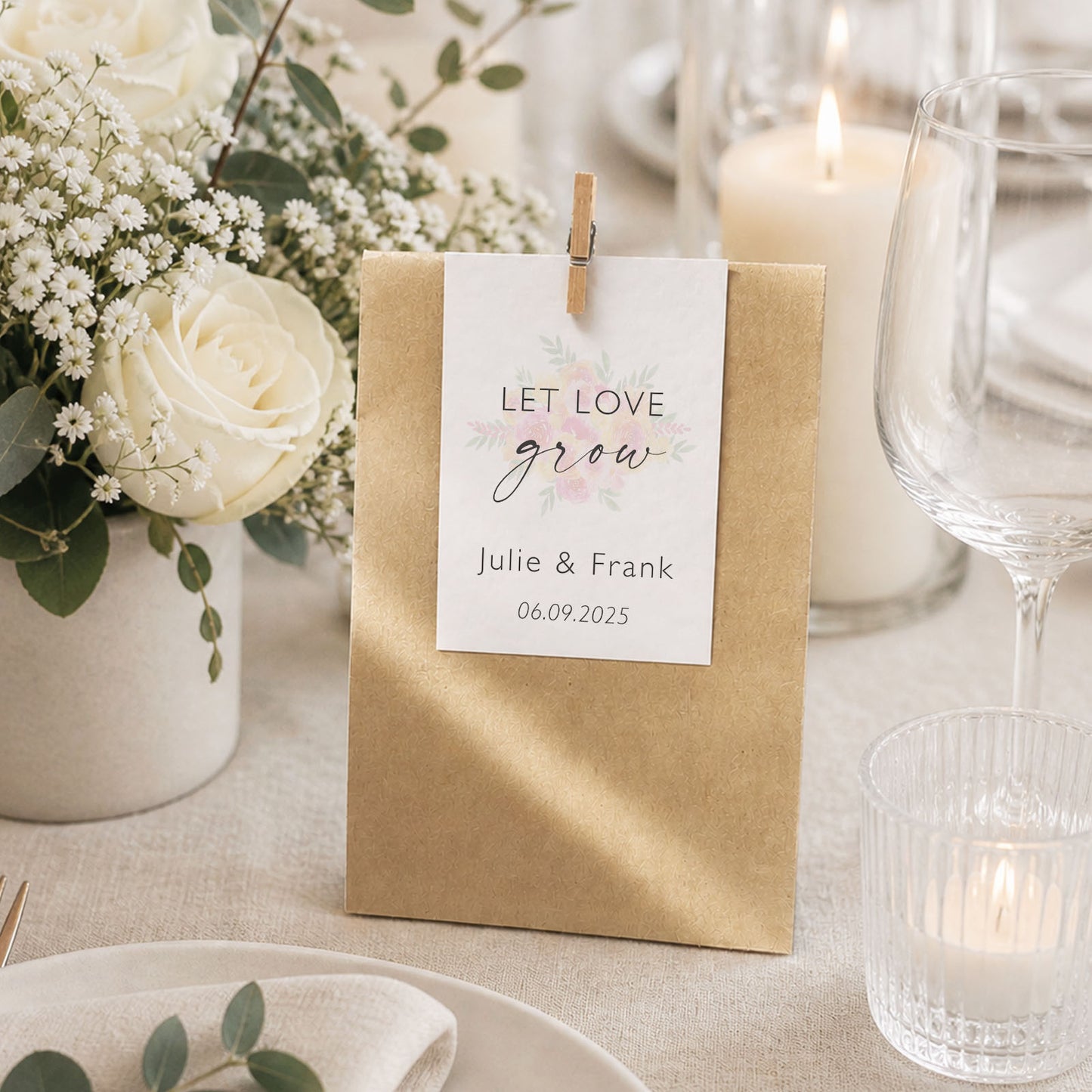 Let Love Grow Wedding Favour Bags Eco Friendly Wedding Favour Bags WildFlower Seeds Wedding Wedding Favor Bags Let Love Grow