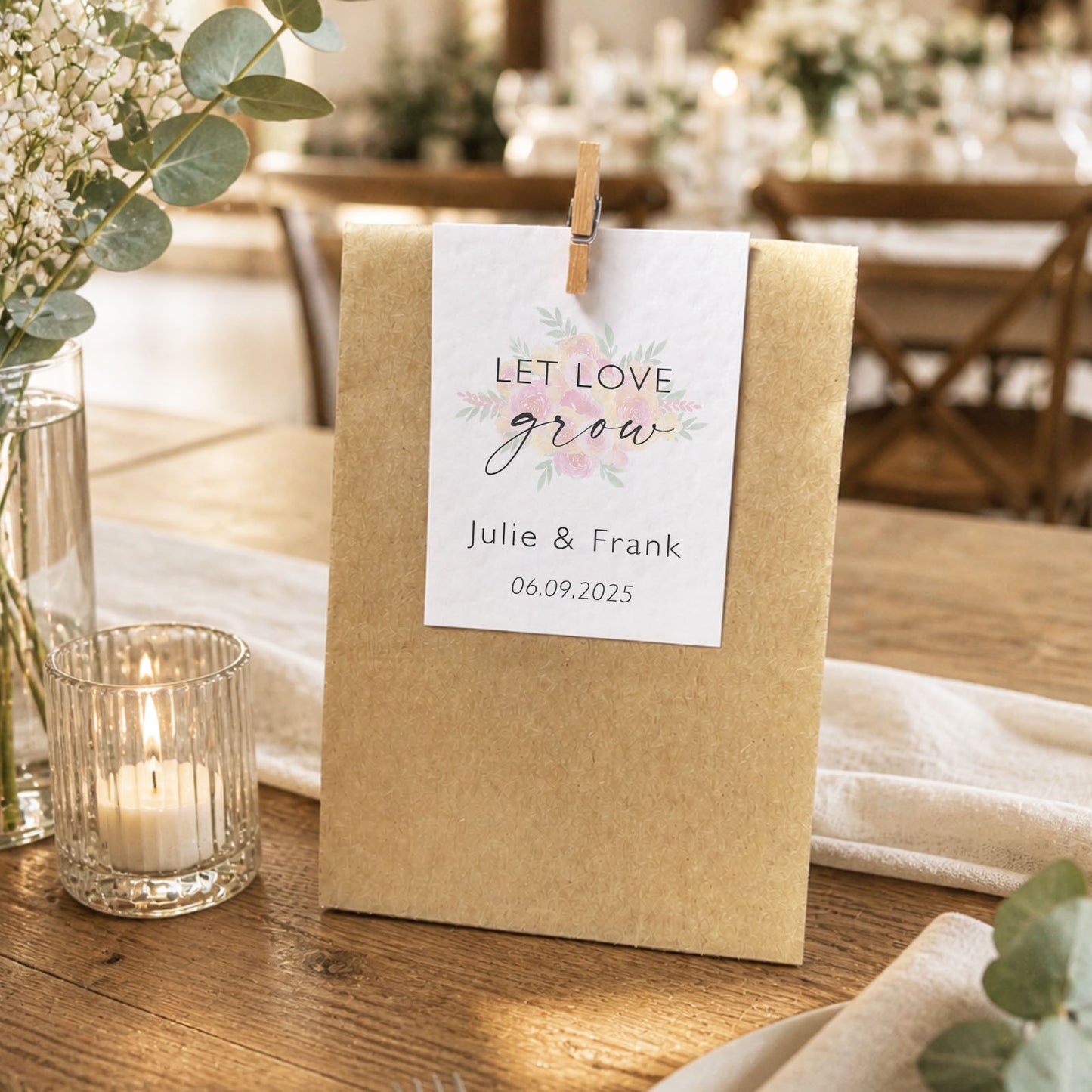 Let Love Grow Wedding Favour Bags Eco Friendly Wedding Favour Bags WildFlower Seeds Wedding Wedding Favor Bags Let Love Grow