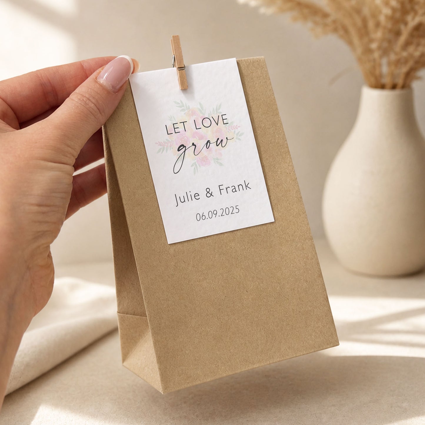 Let Love Grow Wedding Favour Bags Eco Friendly Wedding Favour Bags WildFlower Seeds Wedding Wedding Favor Bags Let Love Grow